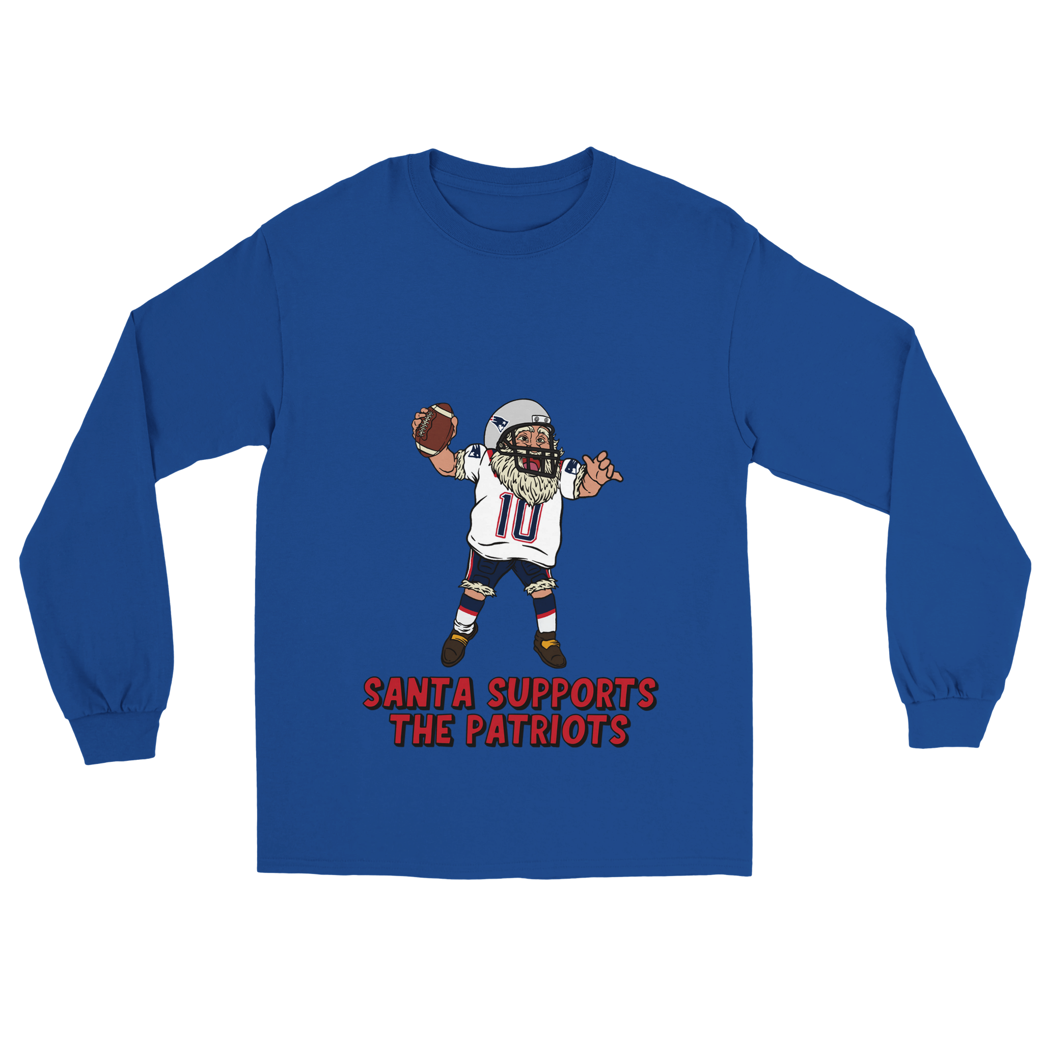New England Patriots Unisex Longsleeve Santa T-shirt