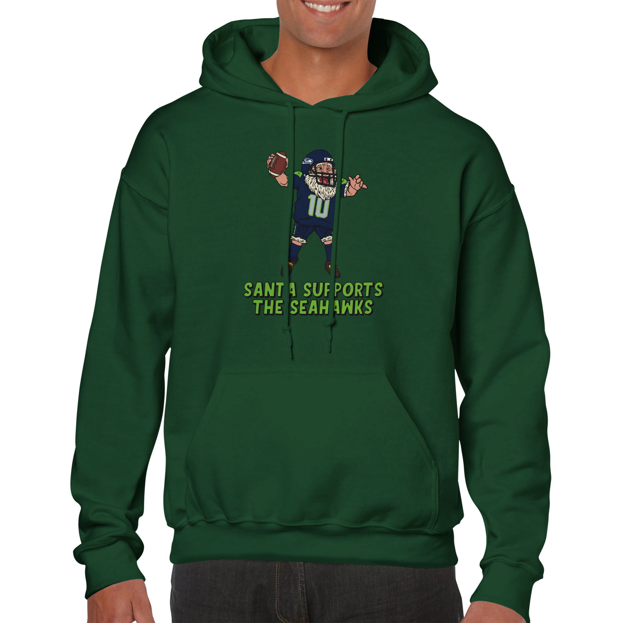 Seattle Seahawks Unisex Pullover Santa Hoodie