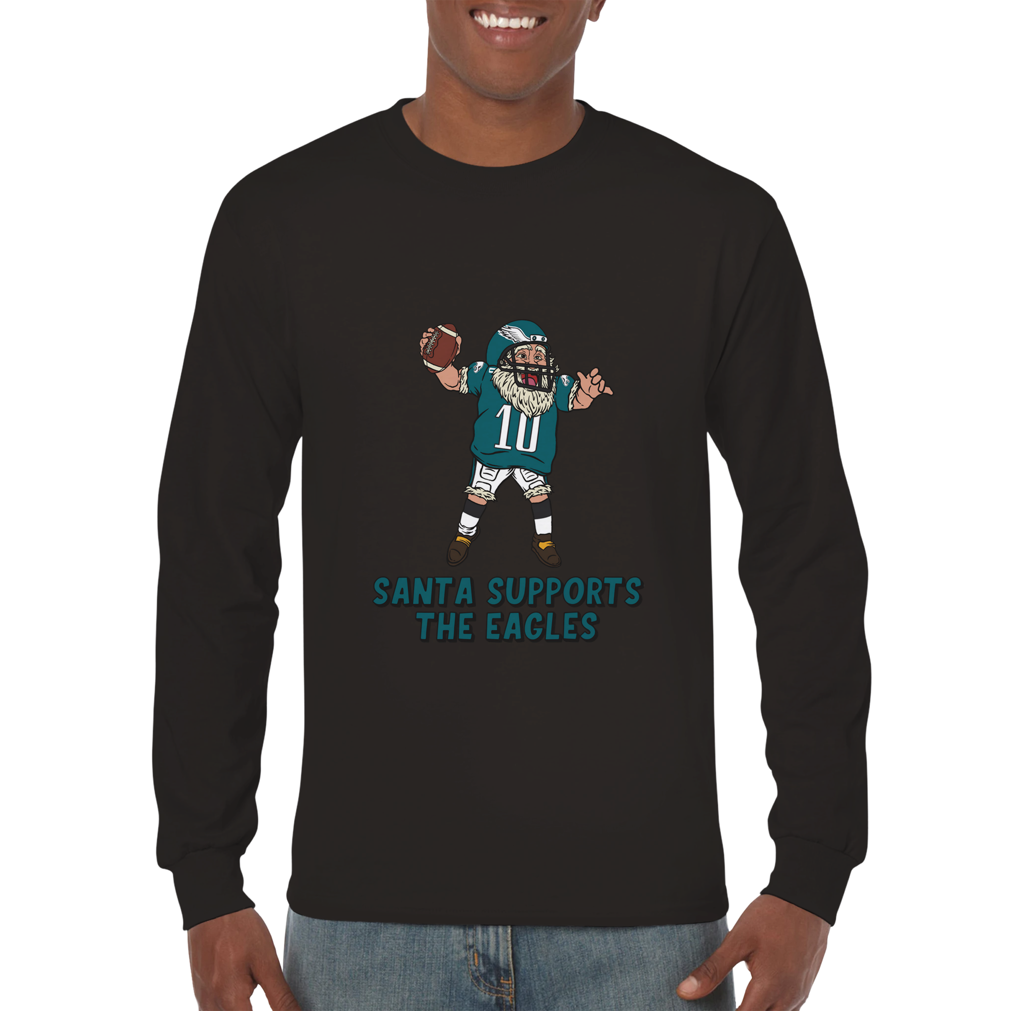 Philadelphia Eagles Unisex Longsleeve Santa T-shirt