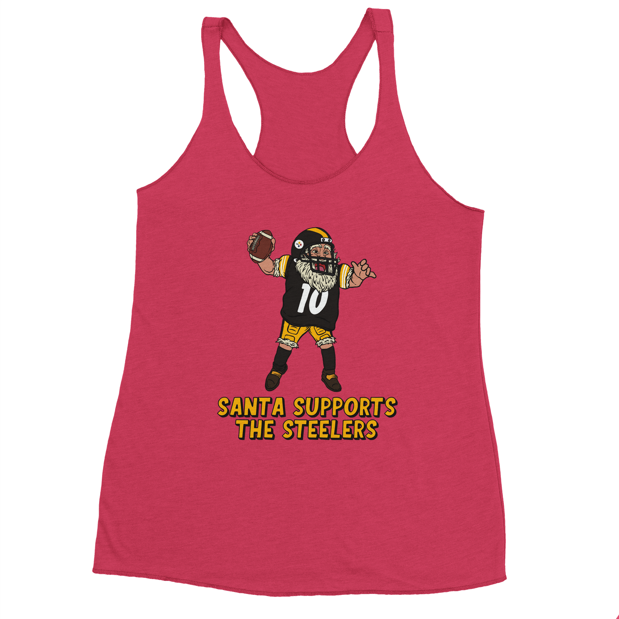 Pittsburgh Steelers Women's Racerback Santa Tank Top
