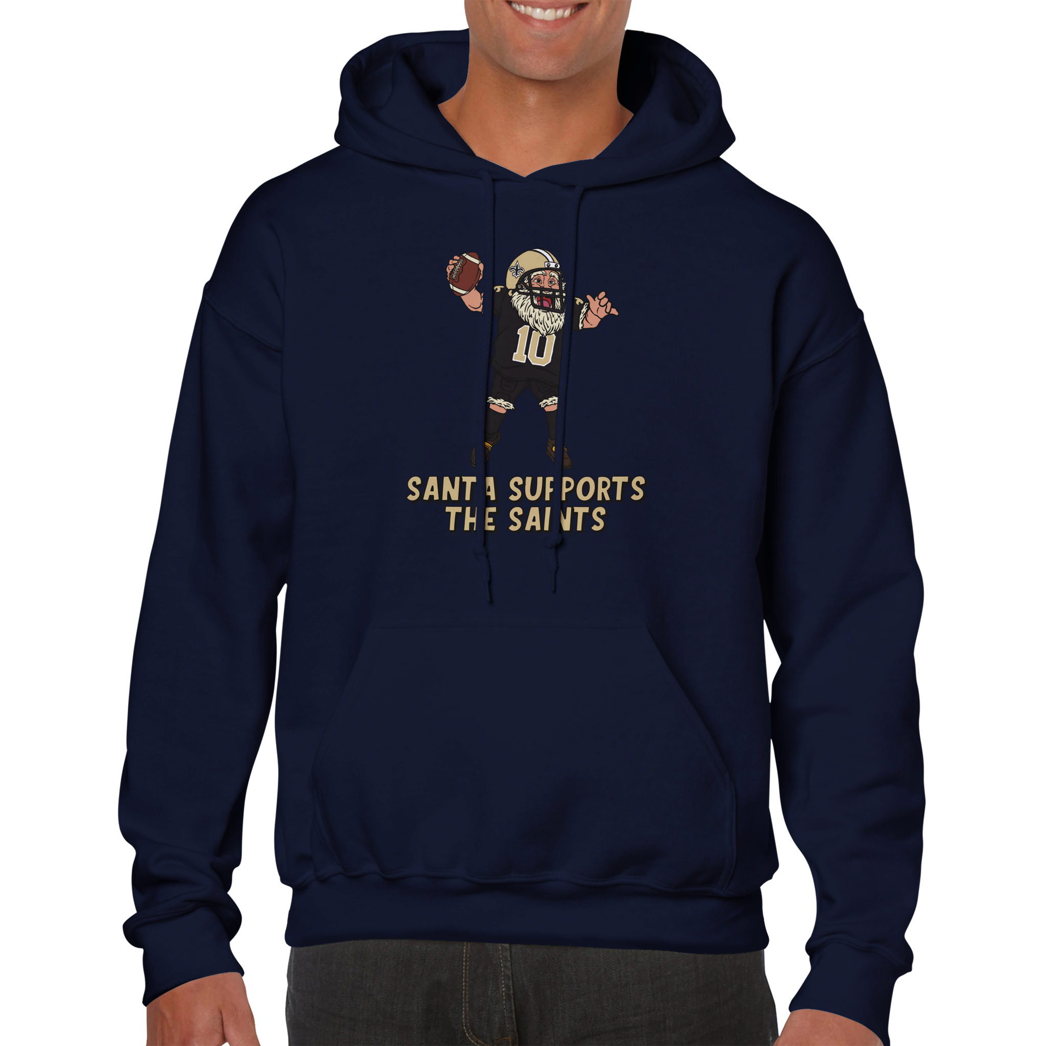 New Orleans Saints Unisex Pullover Santa Hoodie