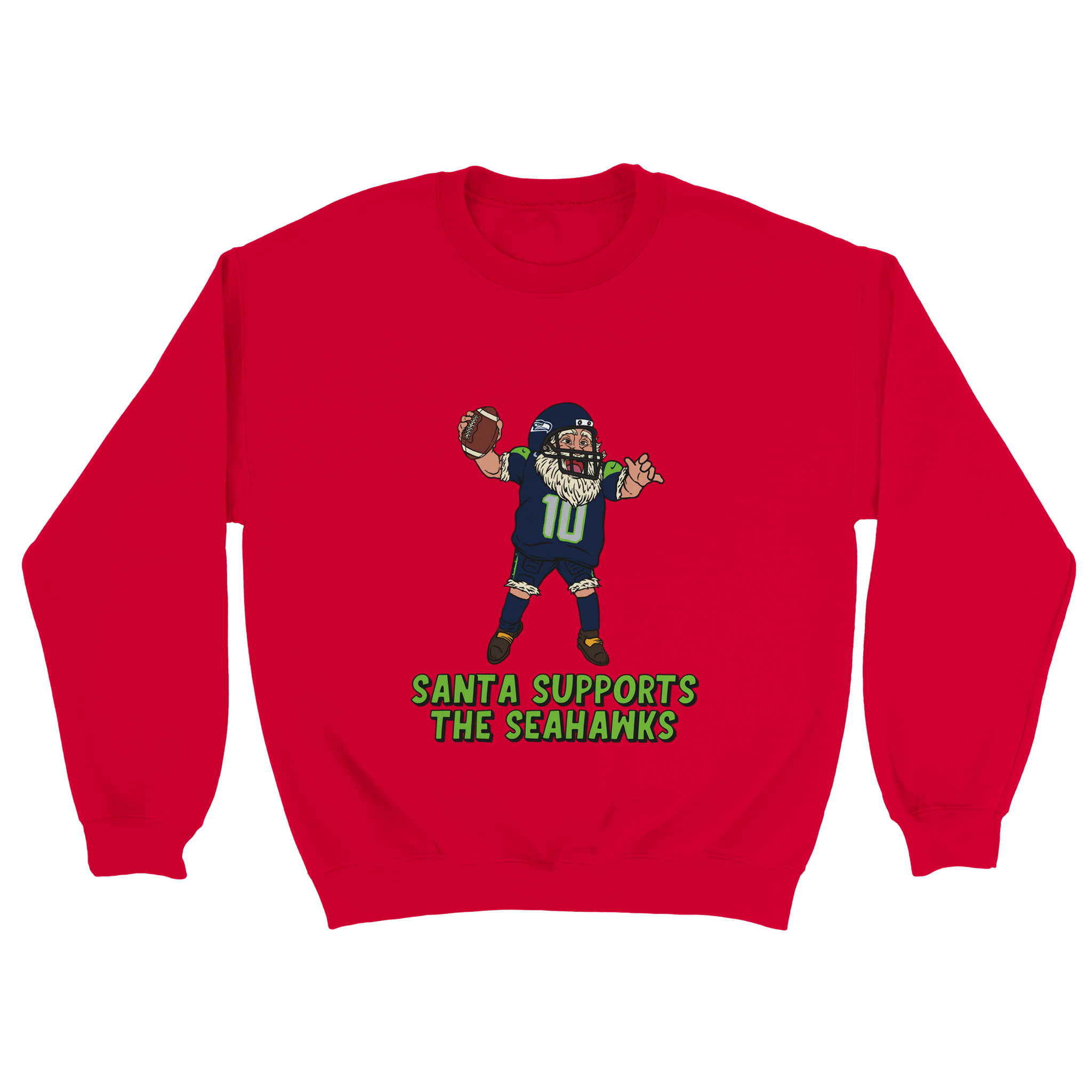 Seattle Seahawks Unisex Crewneck Santa Sweatshirt