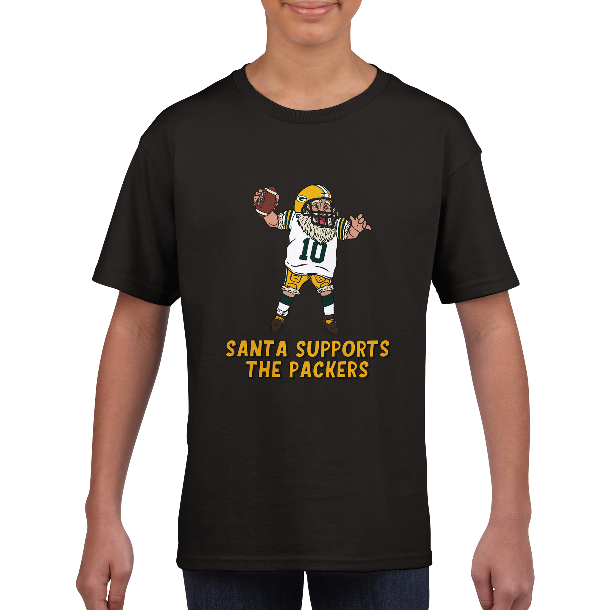 Green Bay Packers Kids Crewneck Santa T-shirt