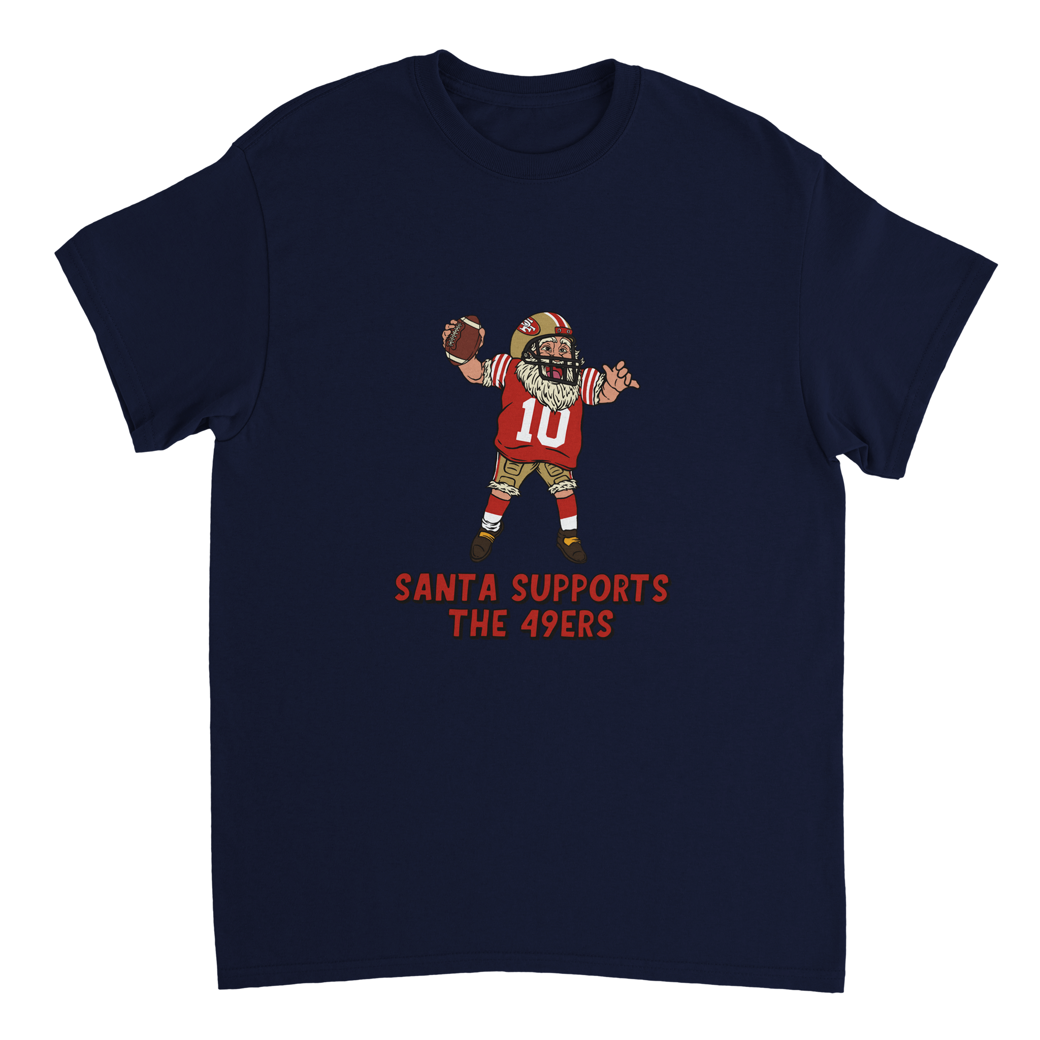 San Francisco 49ers Unisex Crewneck Santa T-shirt