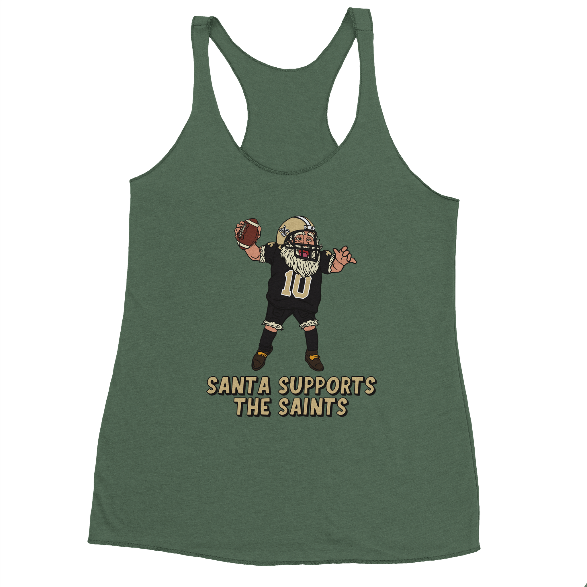 New Orleans Saints Women's Racerback Santa Tank Top