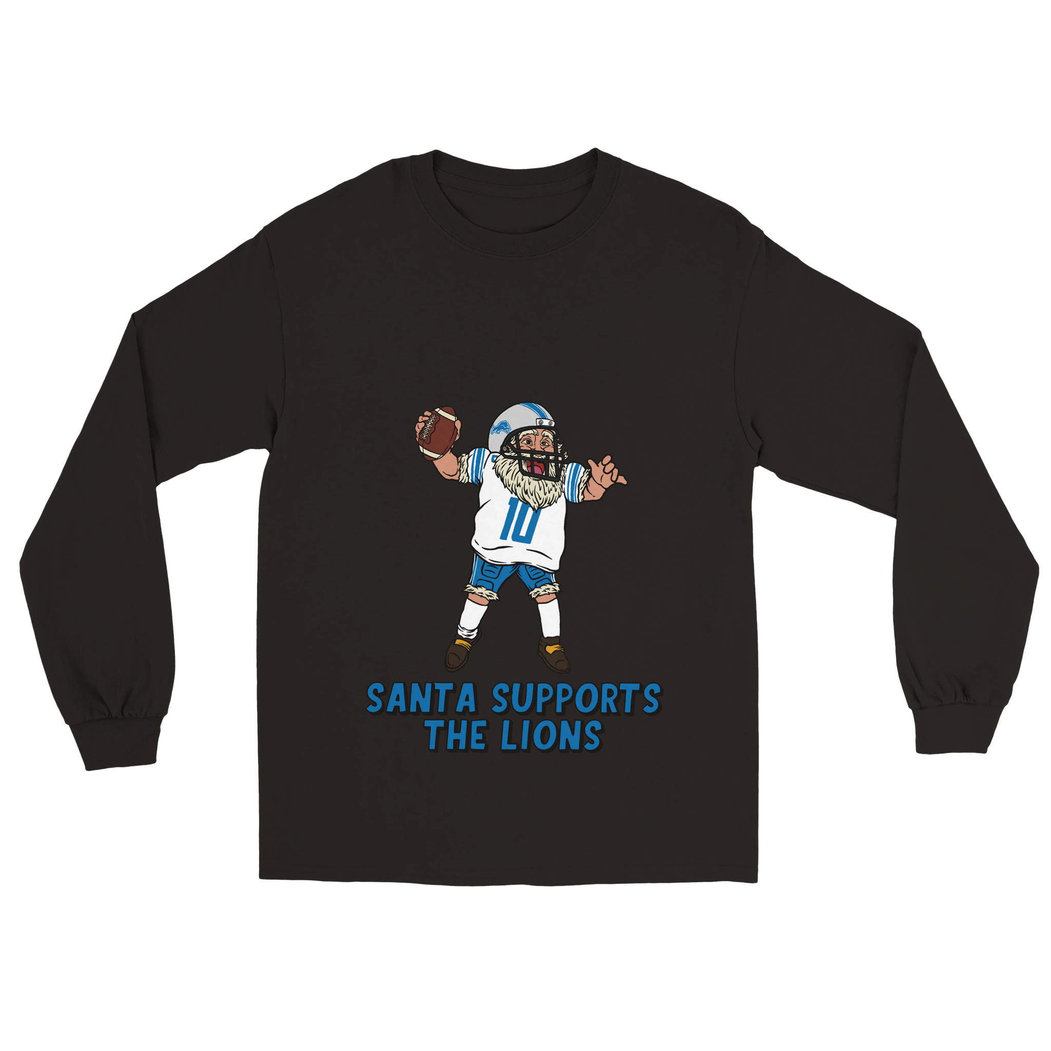 Detroit Lions Unisex Longsleeve Santa T-shirt