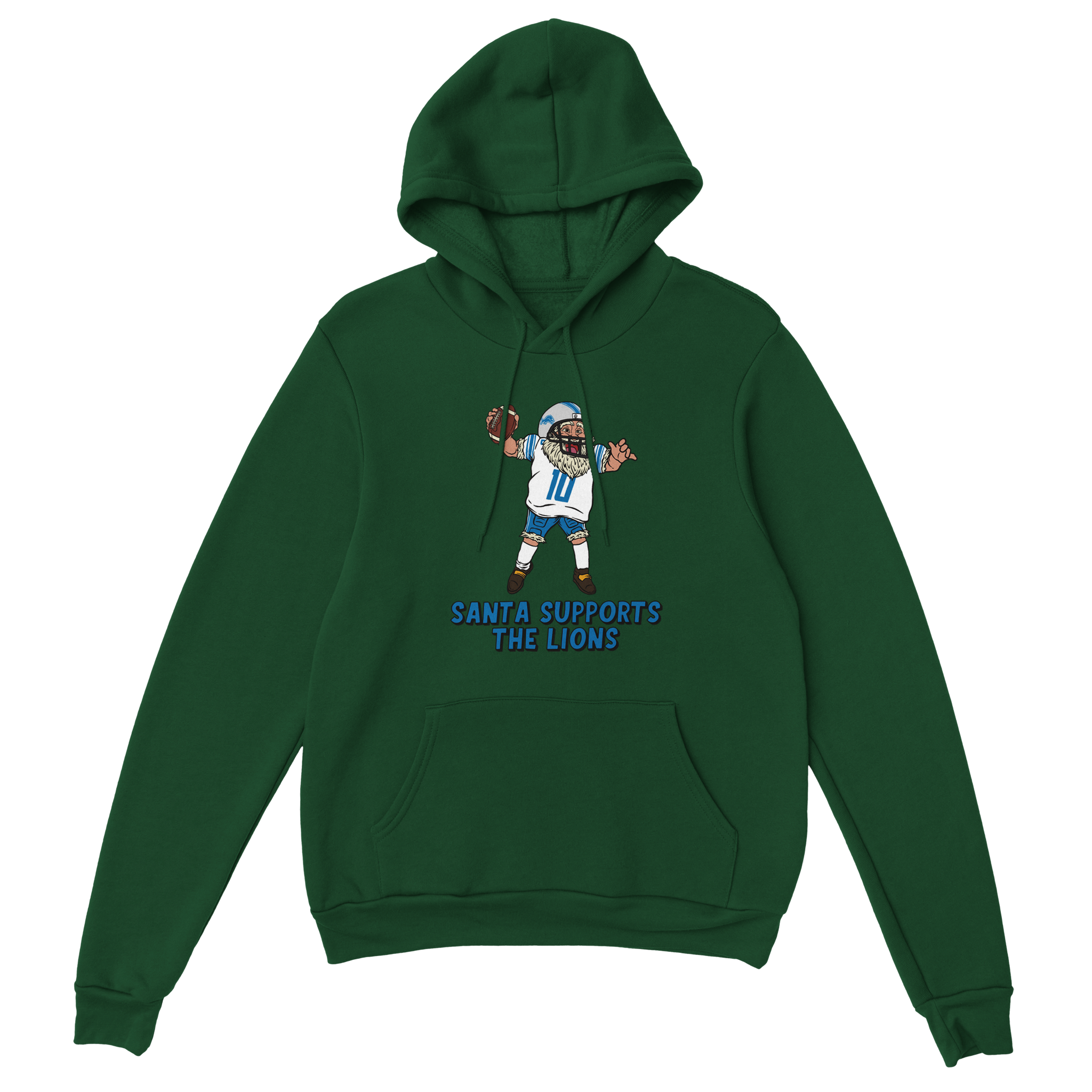 Detroit Lions Unisex Pullover Santa Hoodie