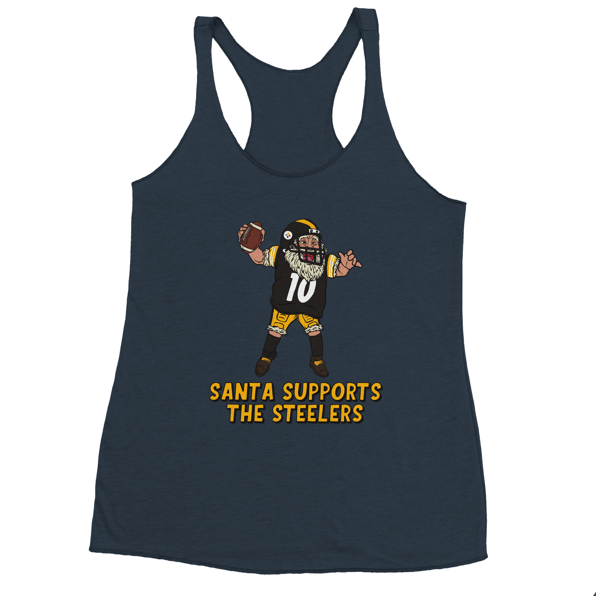 Pittsburgh Steelers Women's Racerback Santa Tank Top