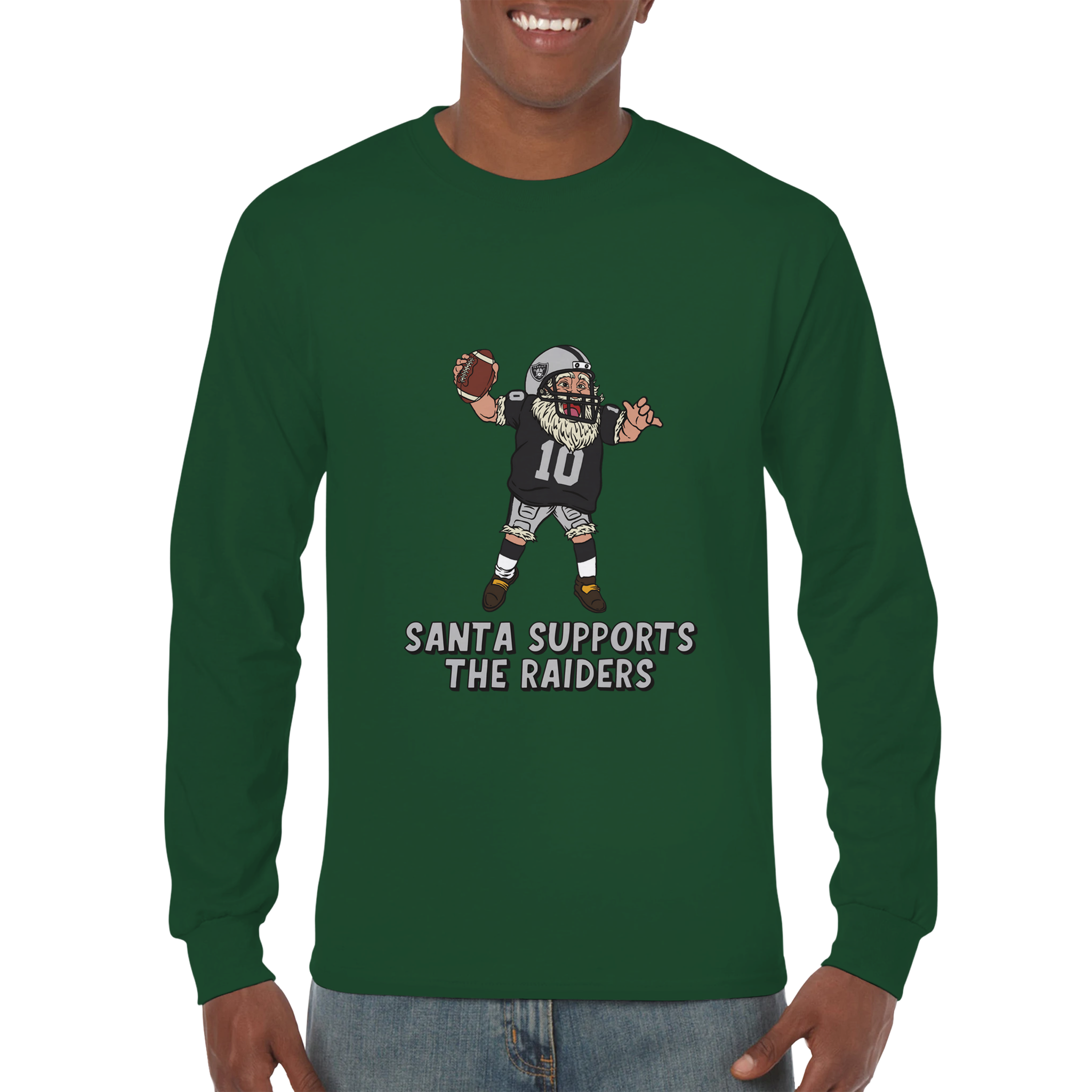 Las Vegas Raiders Unisex Longsleeve Santa T-shirt