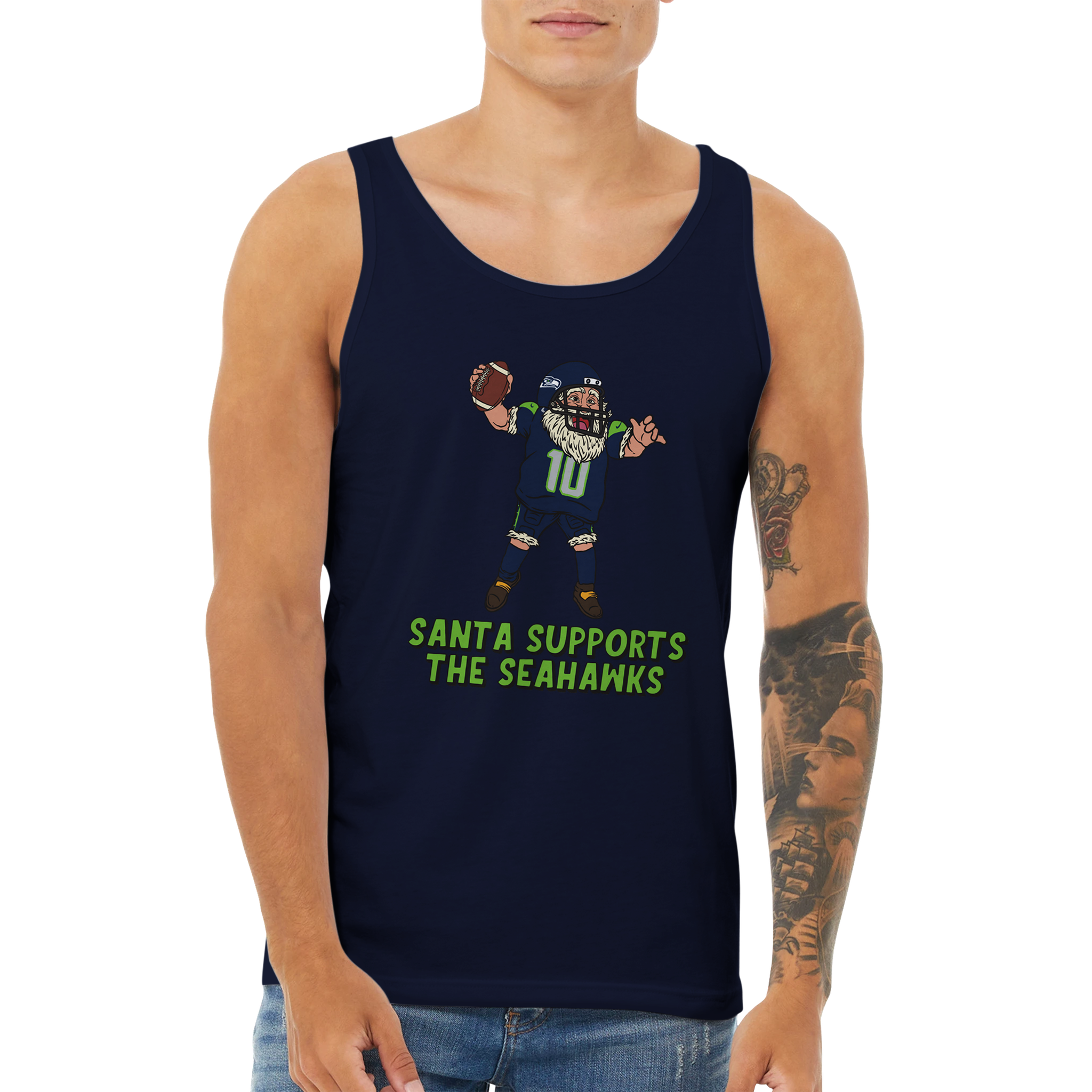 Seattle Seahawks Unisex Santa Tank Top