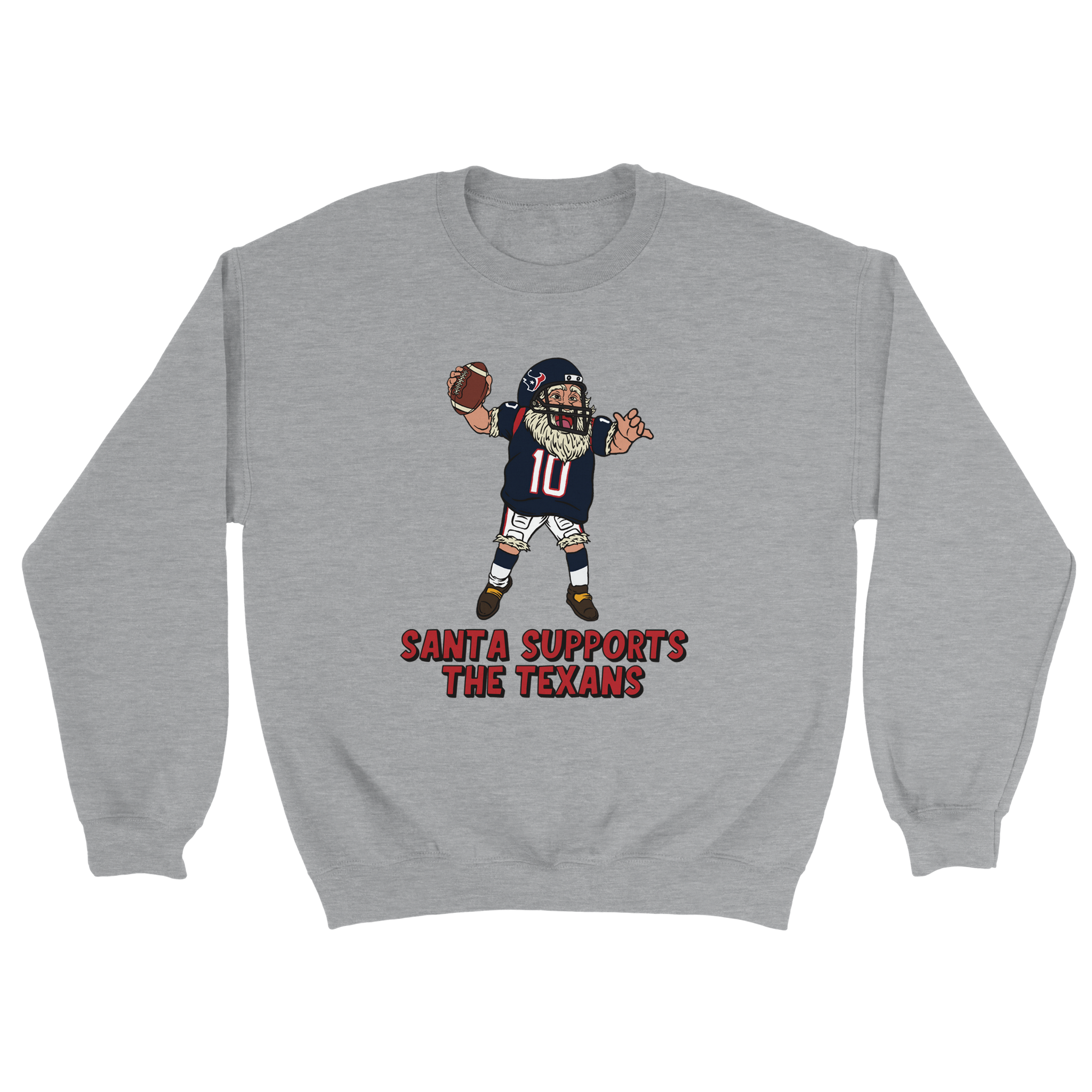 Houston Texans Unisex Crewneck Santa Sweatshirt