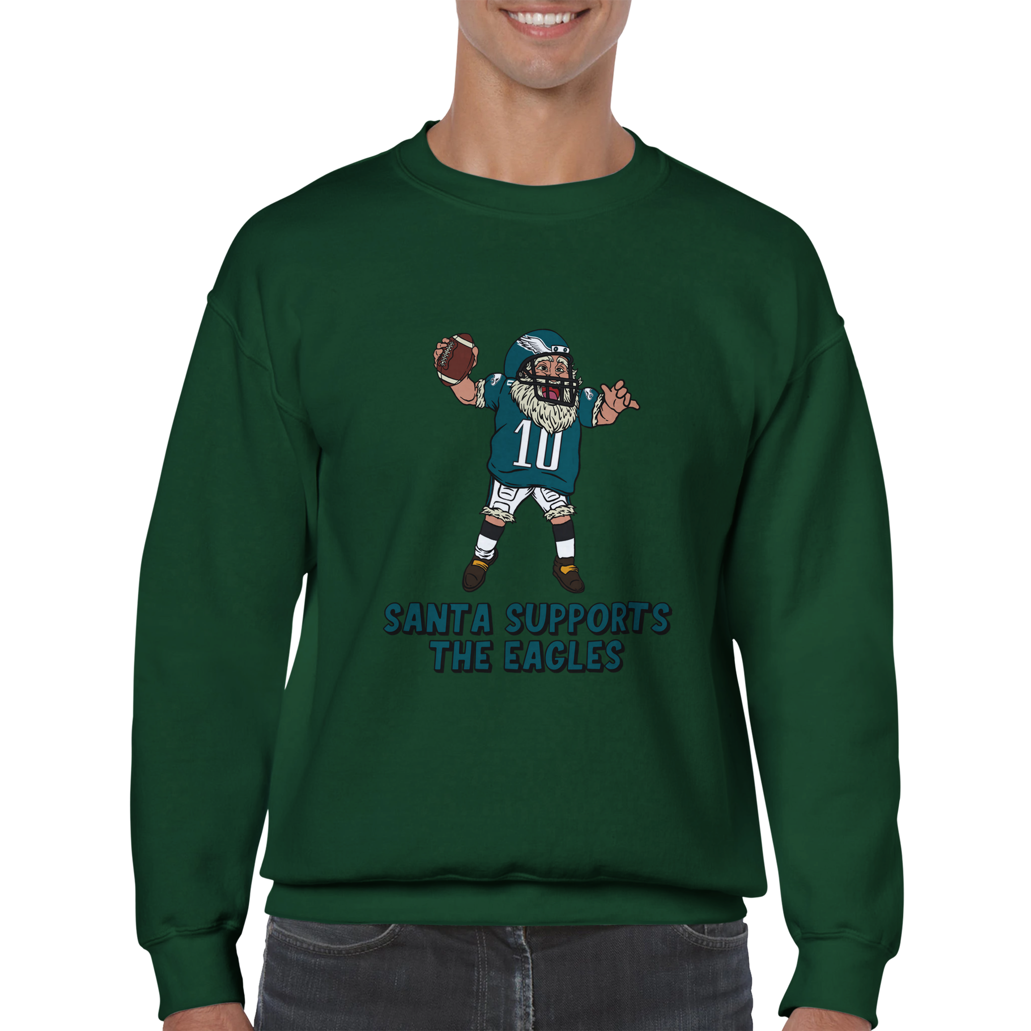 Philadelphia Eagles Unisex Crewneck Santa Sweatshirt