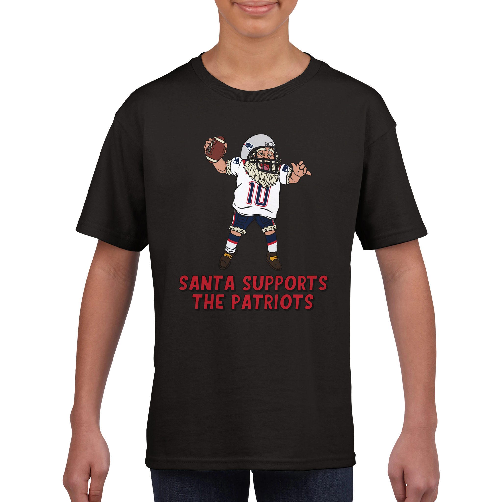 New England Patriots Kids Crewneck Santa T-shirt