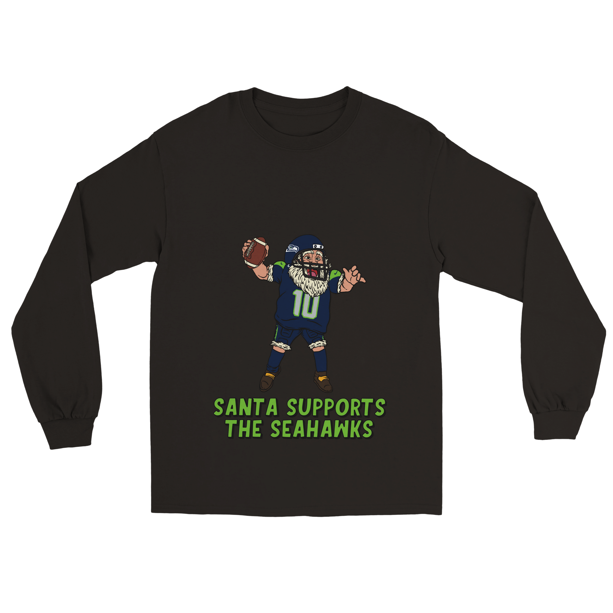 Seattle Seahawks Unisex Longsleeve Santa T-shirt