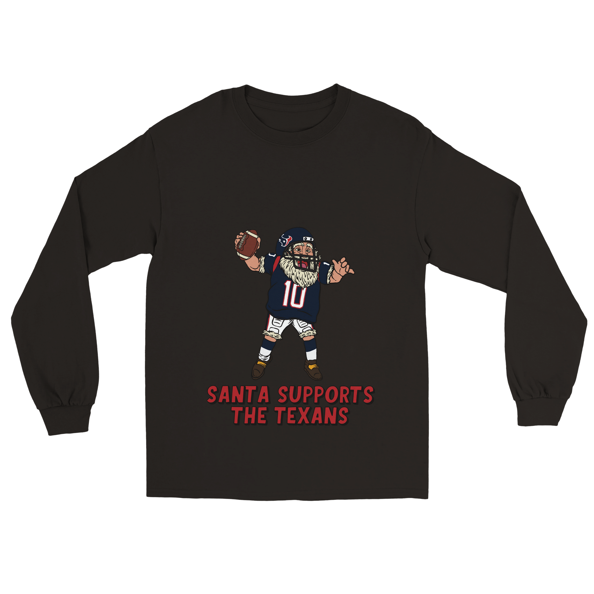 Houston Texans Unisex Longsleeve Santa T-shirt