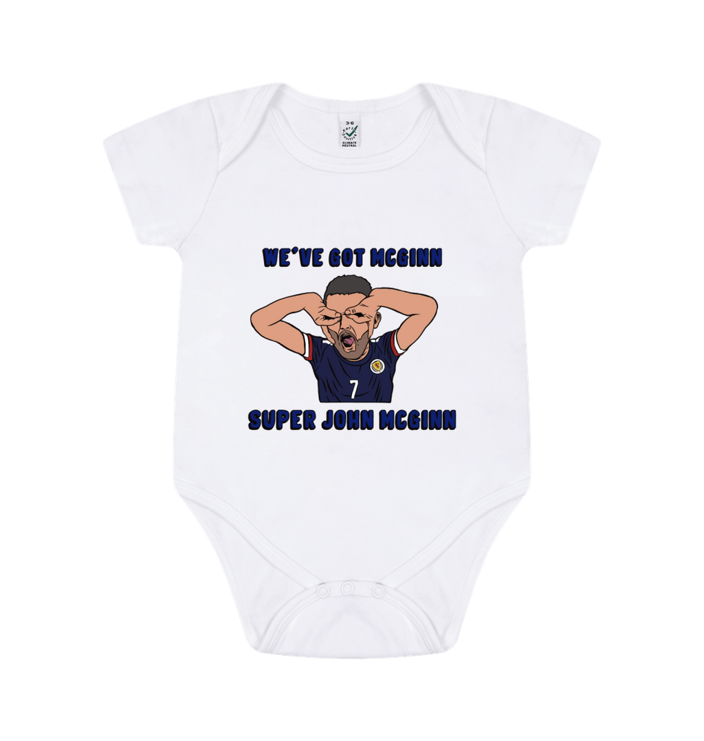 White Printed baby grow Front