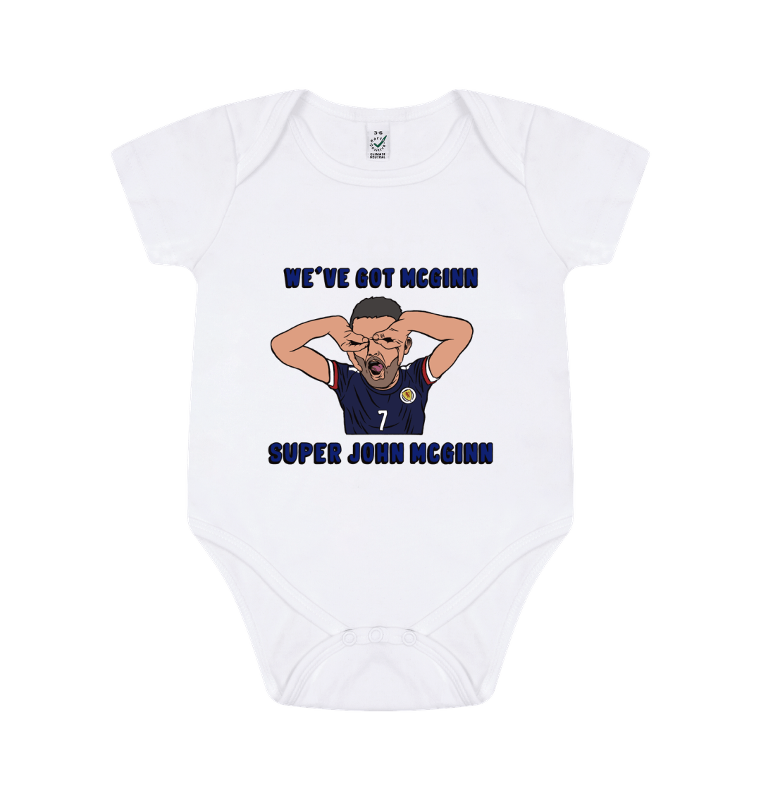 White Printed baby grow Front