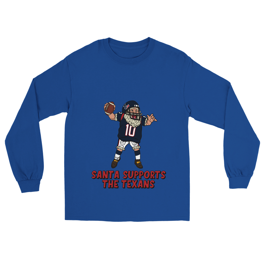 Houston Texans Unisex Longsleeve Santa T-shirt