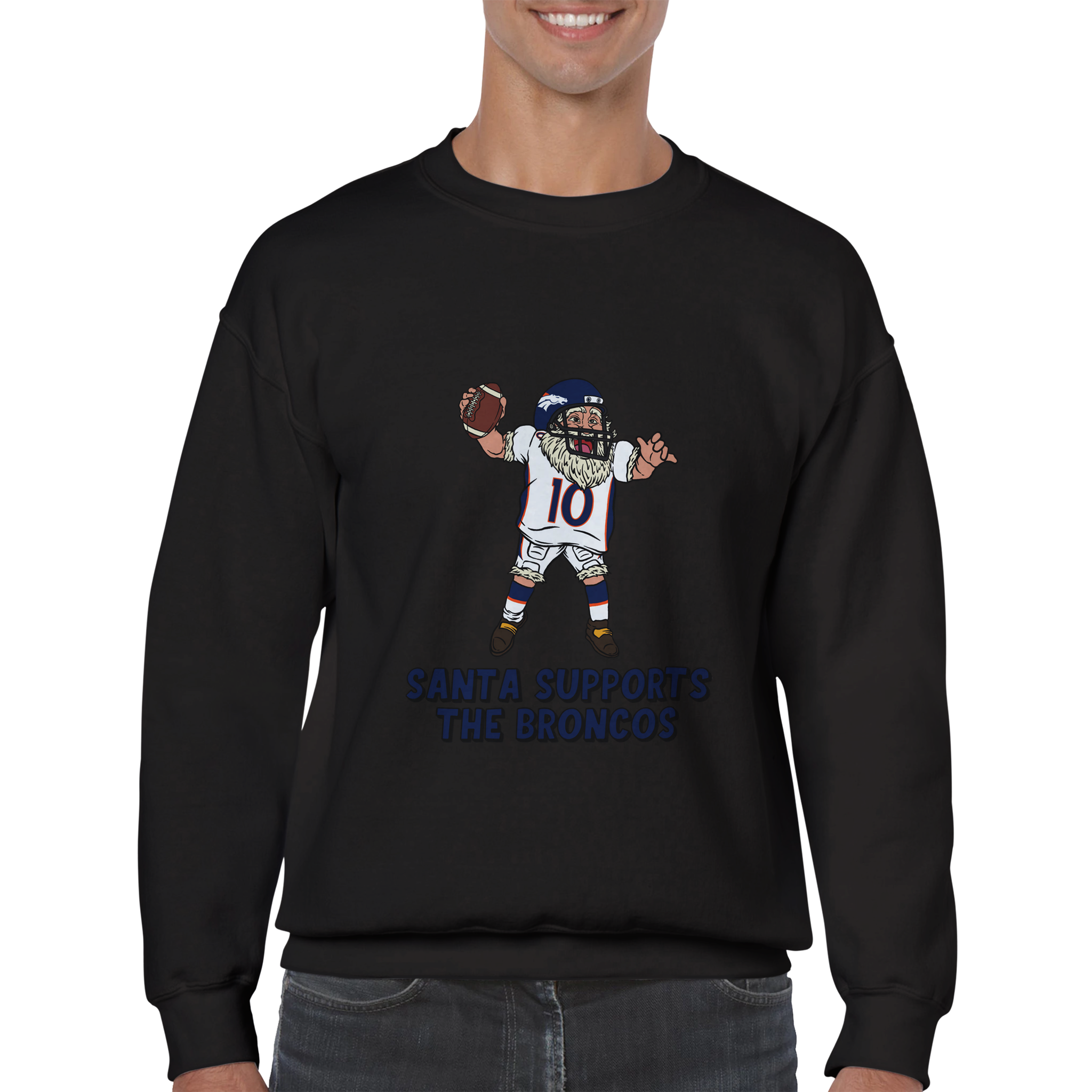 Denver Broncos Unisex Crewneck Santa Sweatshirt
