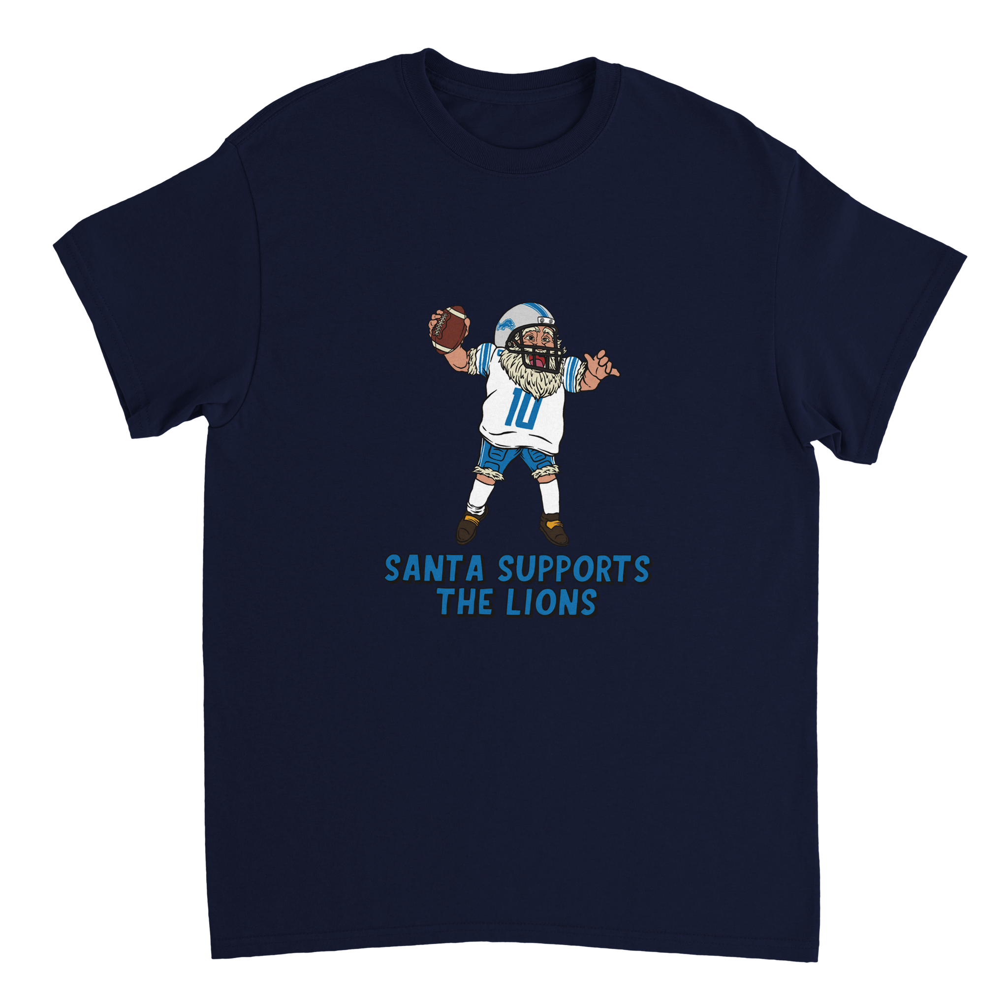 Detroit Lions Unisex Crewneck Santa T-shirt
