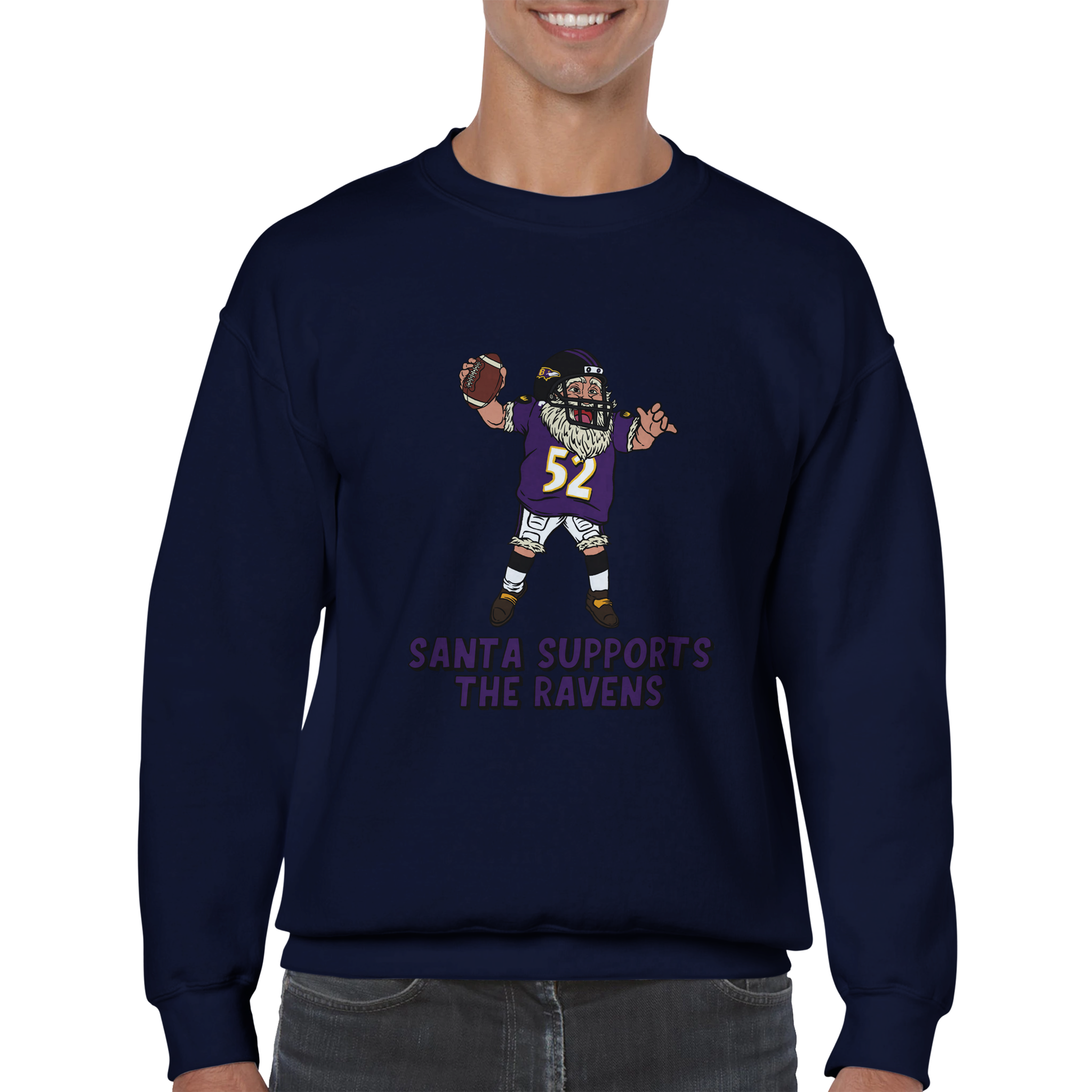 Baltimore Ravens Unisex Crewneck Santa Sweatshirt