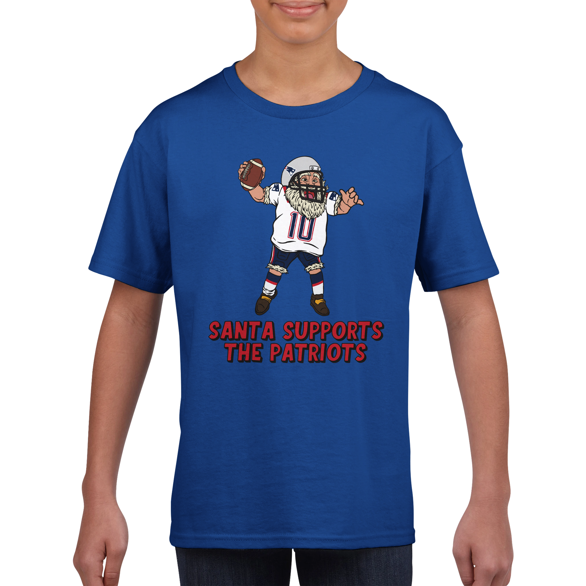 New England Patriots Kids Crewneck Santa T-shirt
