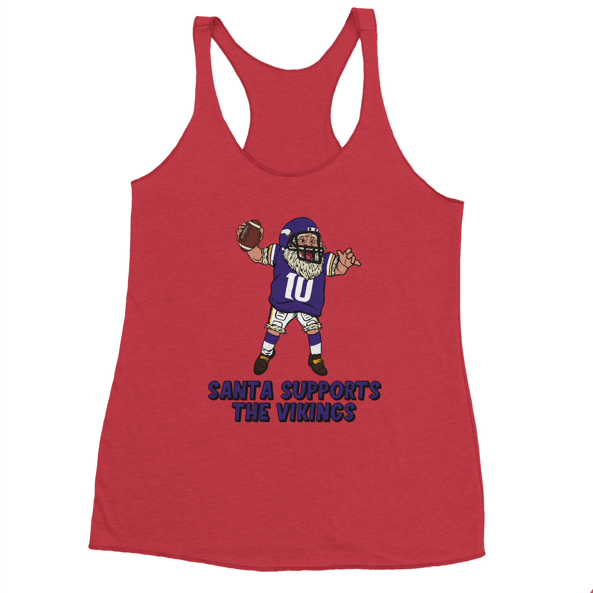 Minnesota Vikings Women's Racerback Santa Tank Top