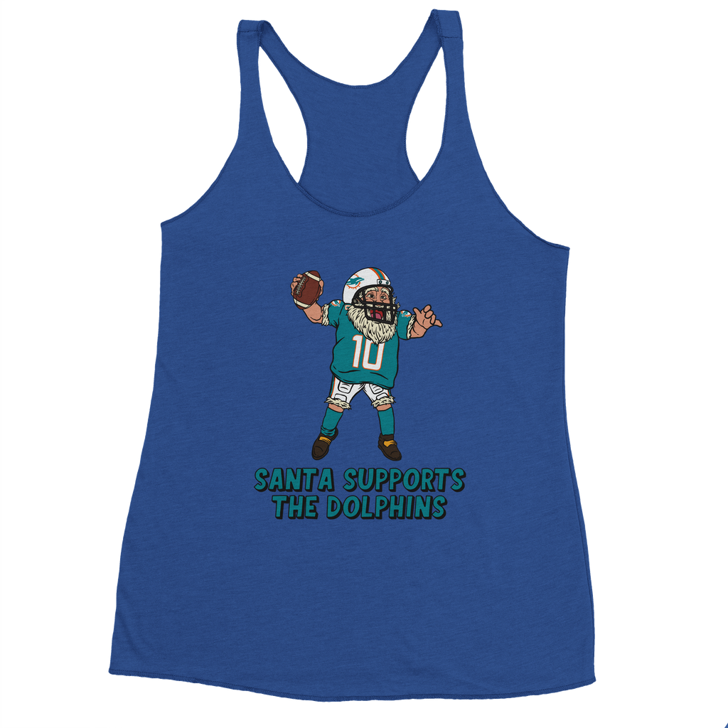 Miami Dolphins Women's Racerback Santa Tank Top