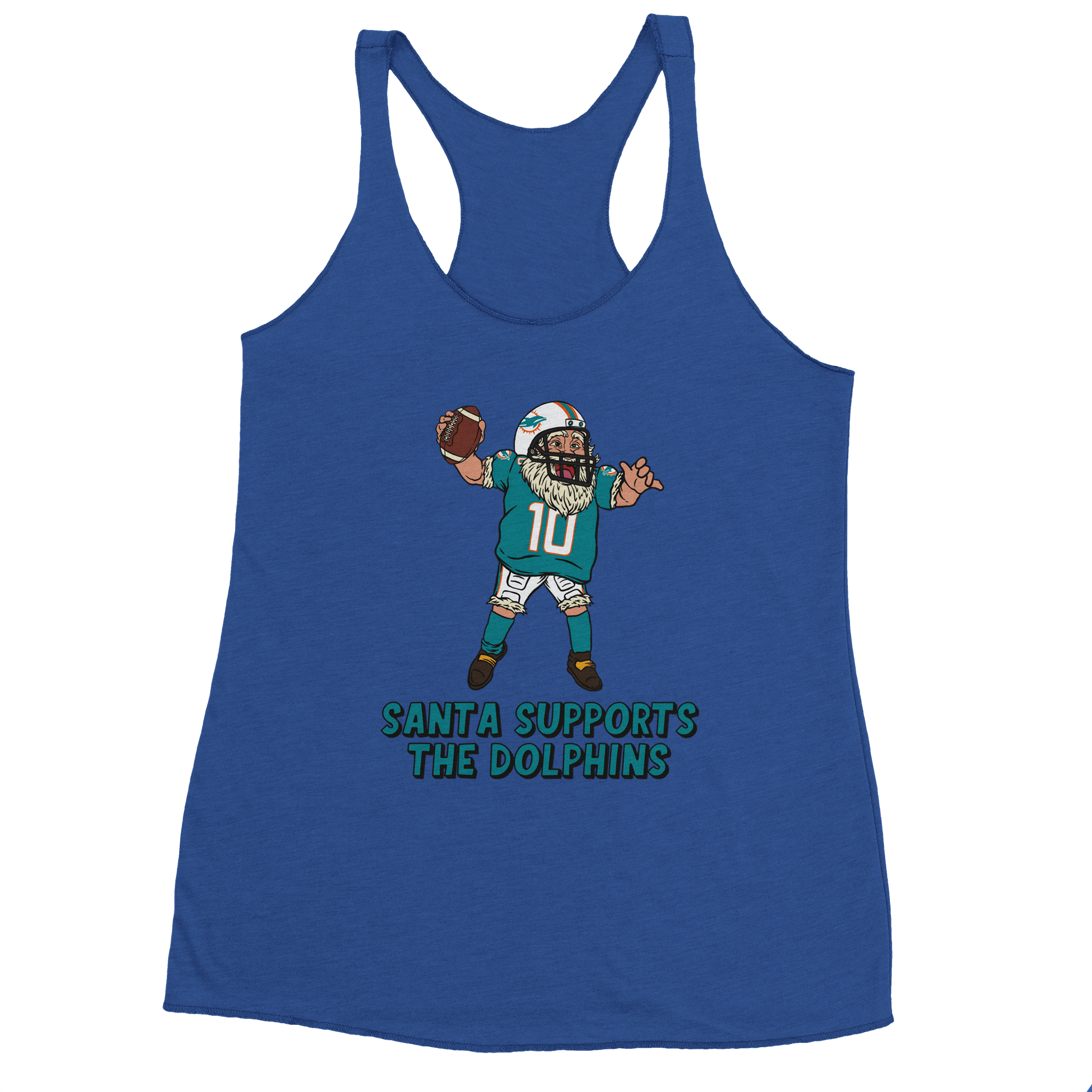 Miami Dolphins Women's Racerback Santa Tank Top