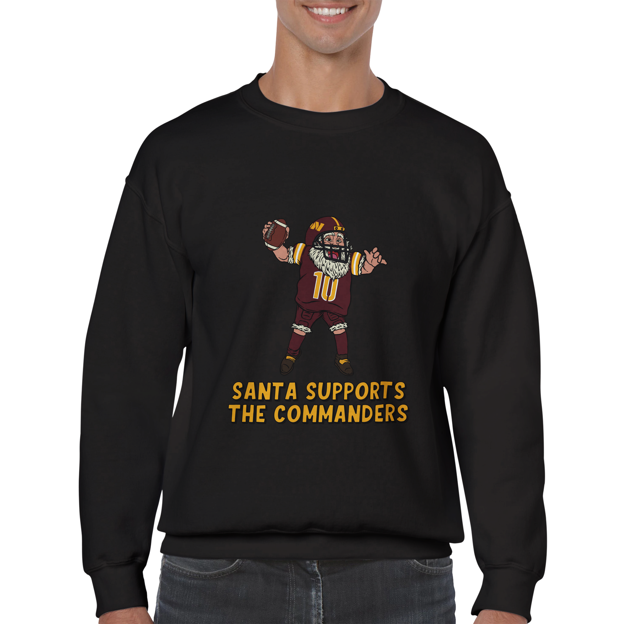 Washington Commanders Unisex Crewneck Santa Sweatshirt