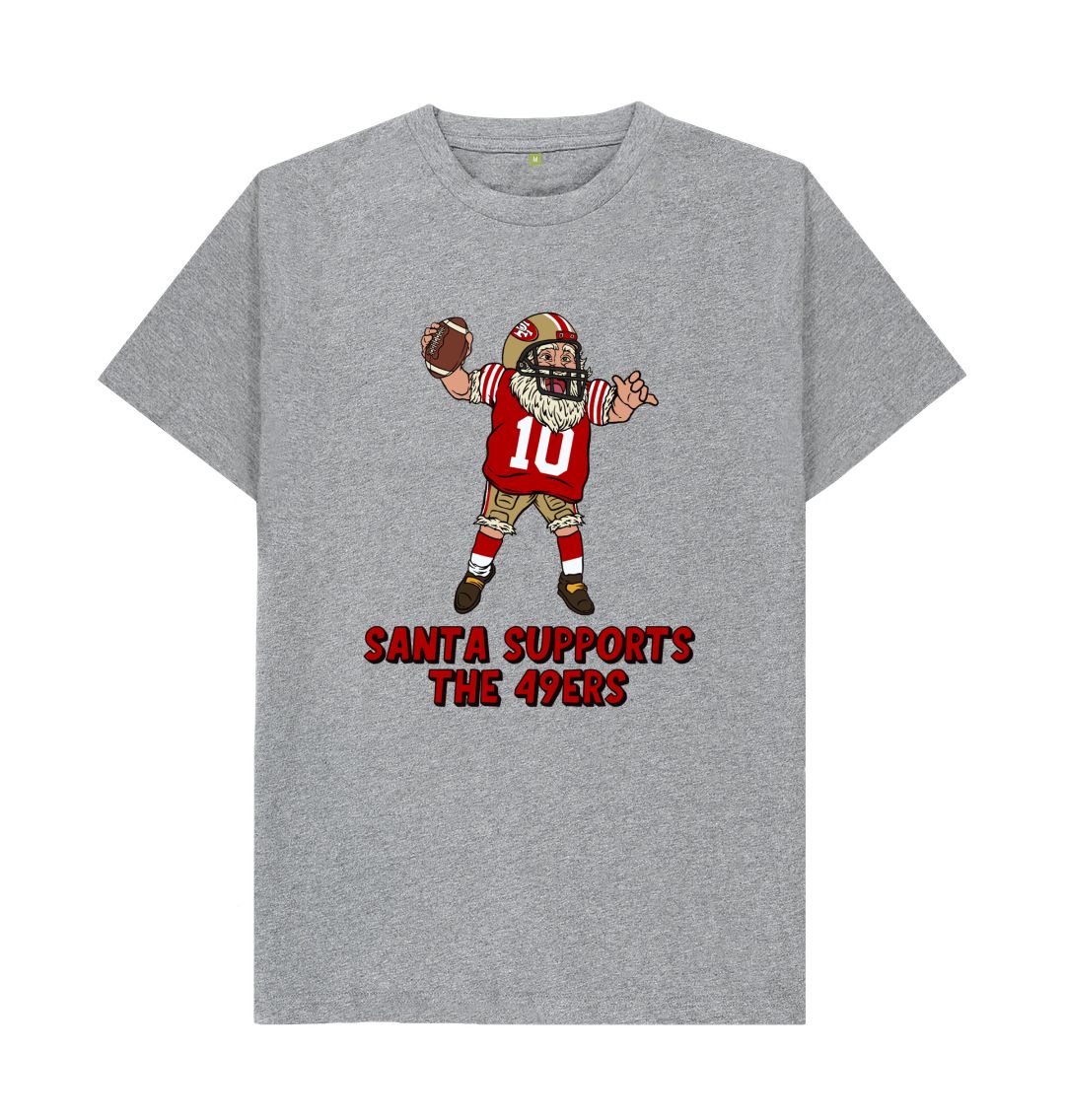 Athletic Grey San Franscisco 49ers Women's Crew Neck Santa T-shirt