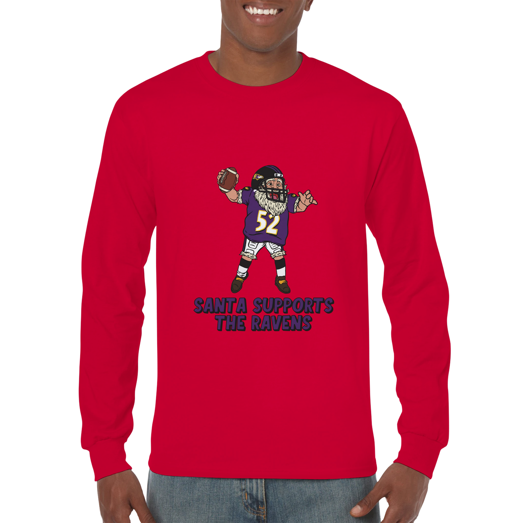 Baltimore Ravens Unisex Longsleeve Santa T-shirt