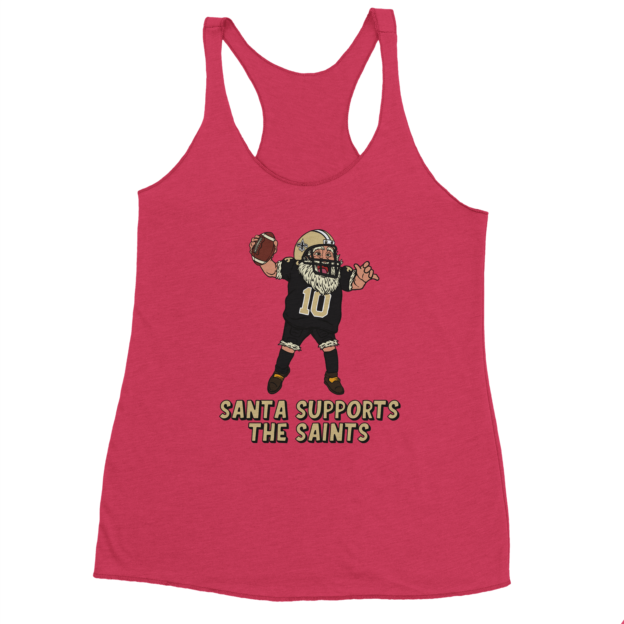 New Orleans Saints Women's Racerback Santa Tank Top