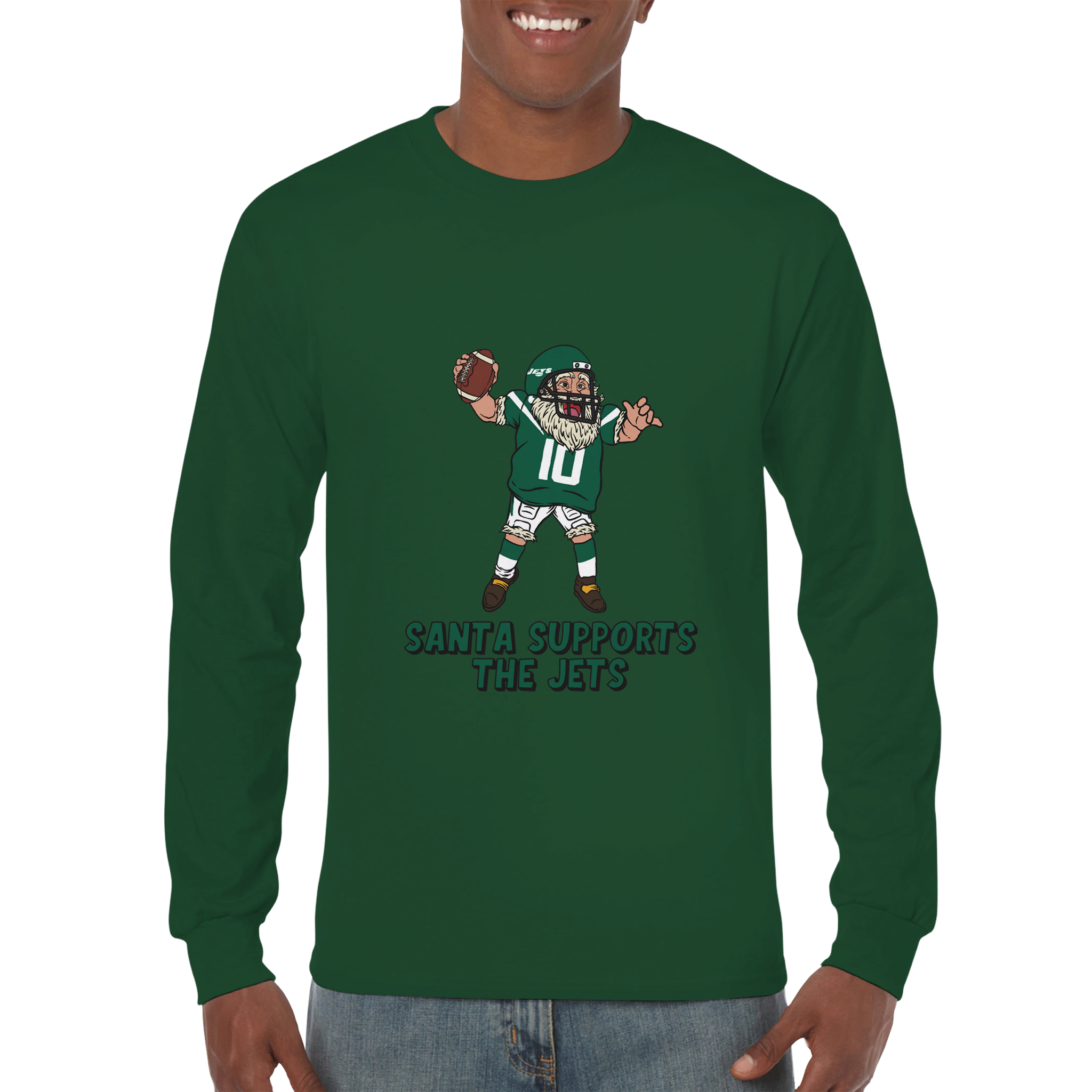 New York Jets Unisex Longsleeve Santa T-shirt