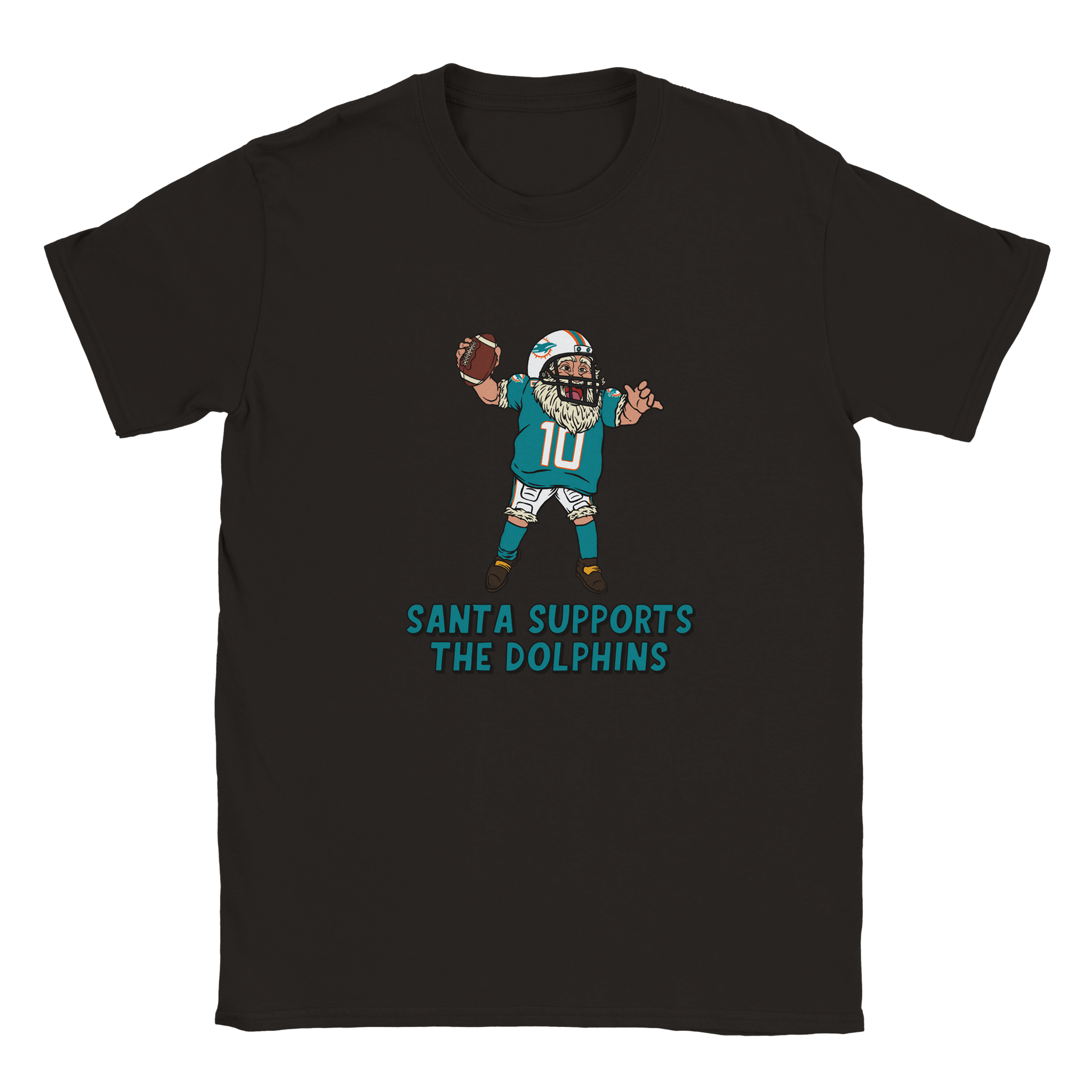 Miami Dolphins Kids Crewneck Santa T-shirt