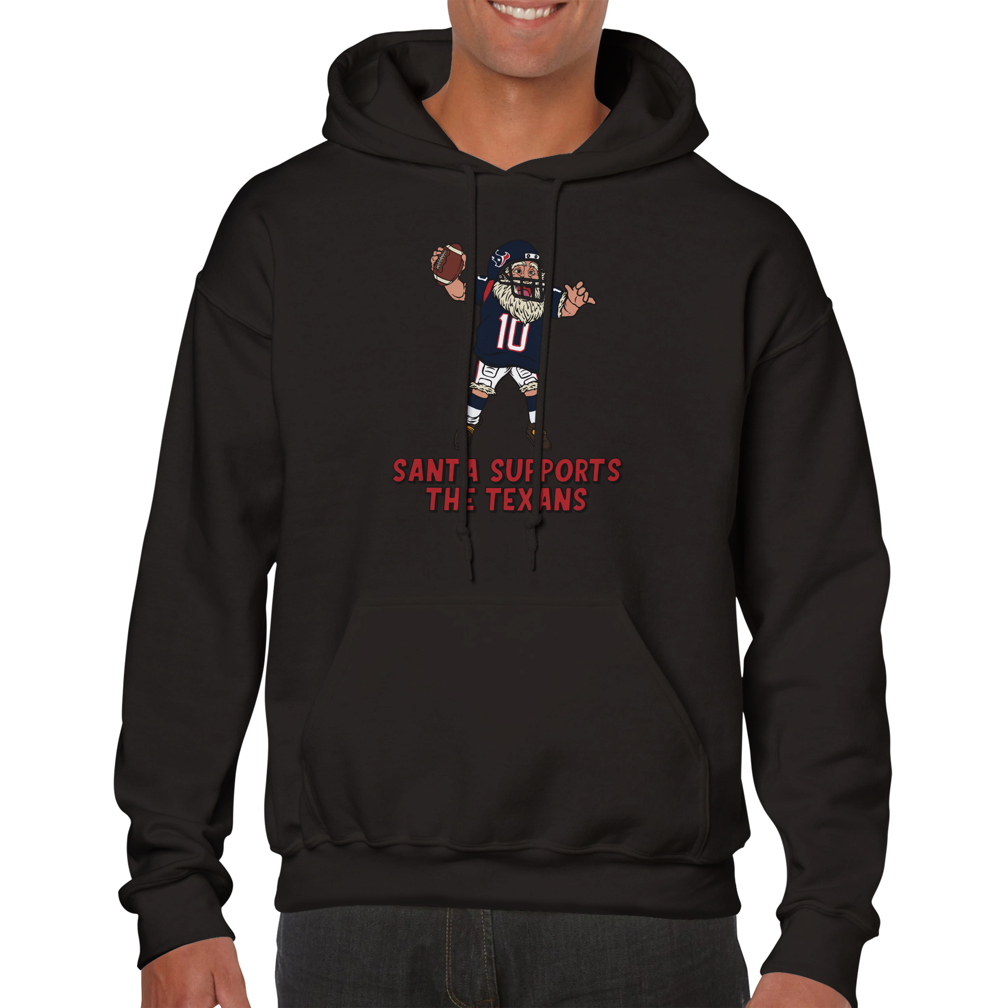 Houston Texans Unisex Pullover Santa Hoodie