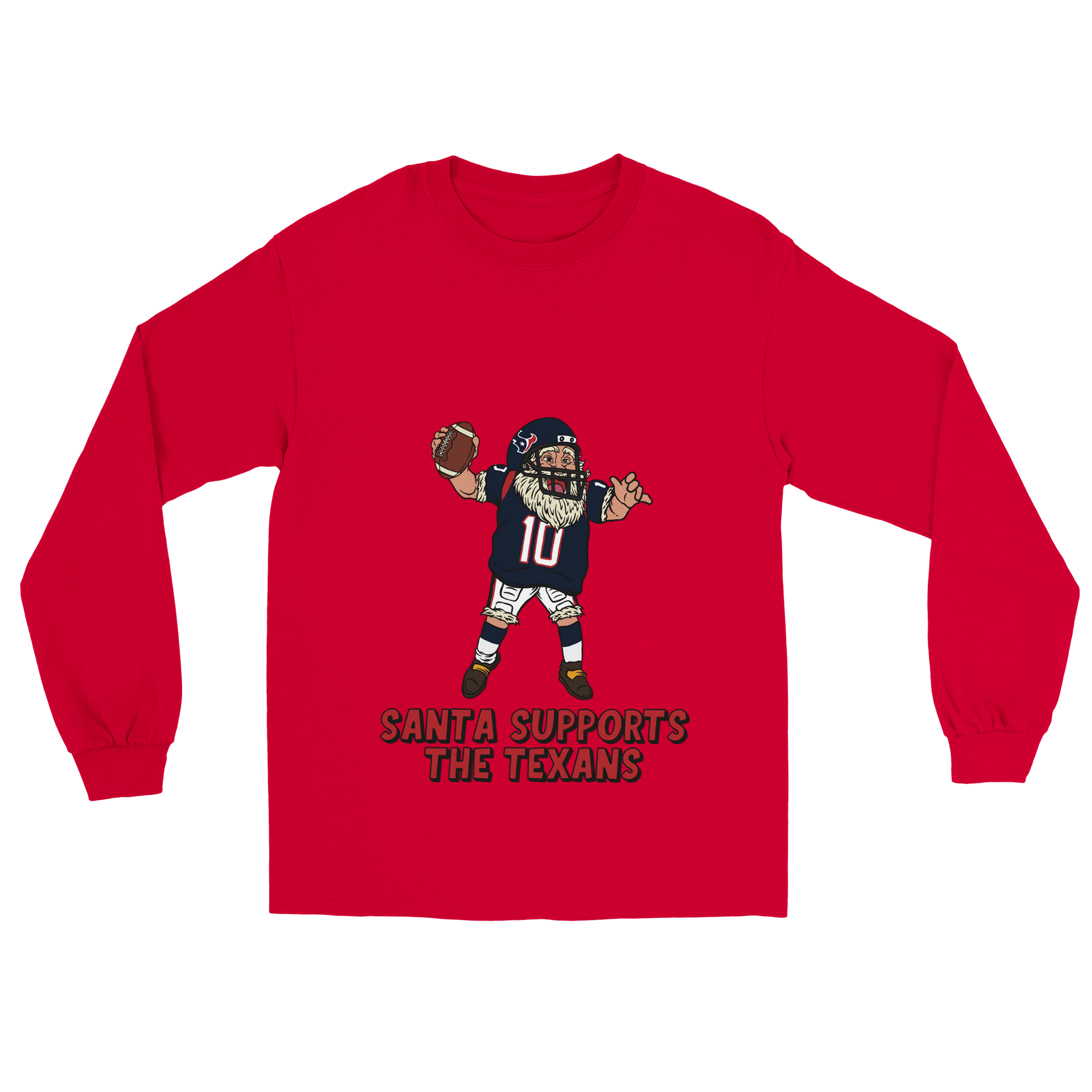 Houston Texans Unisex Longsleeve Santa T-shirt