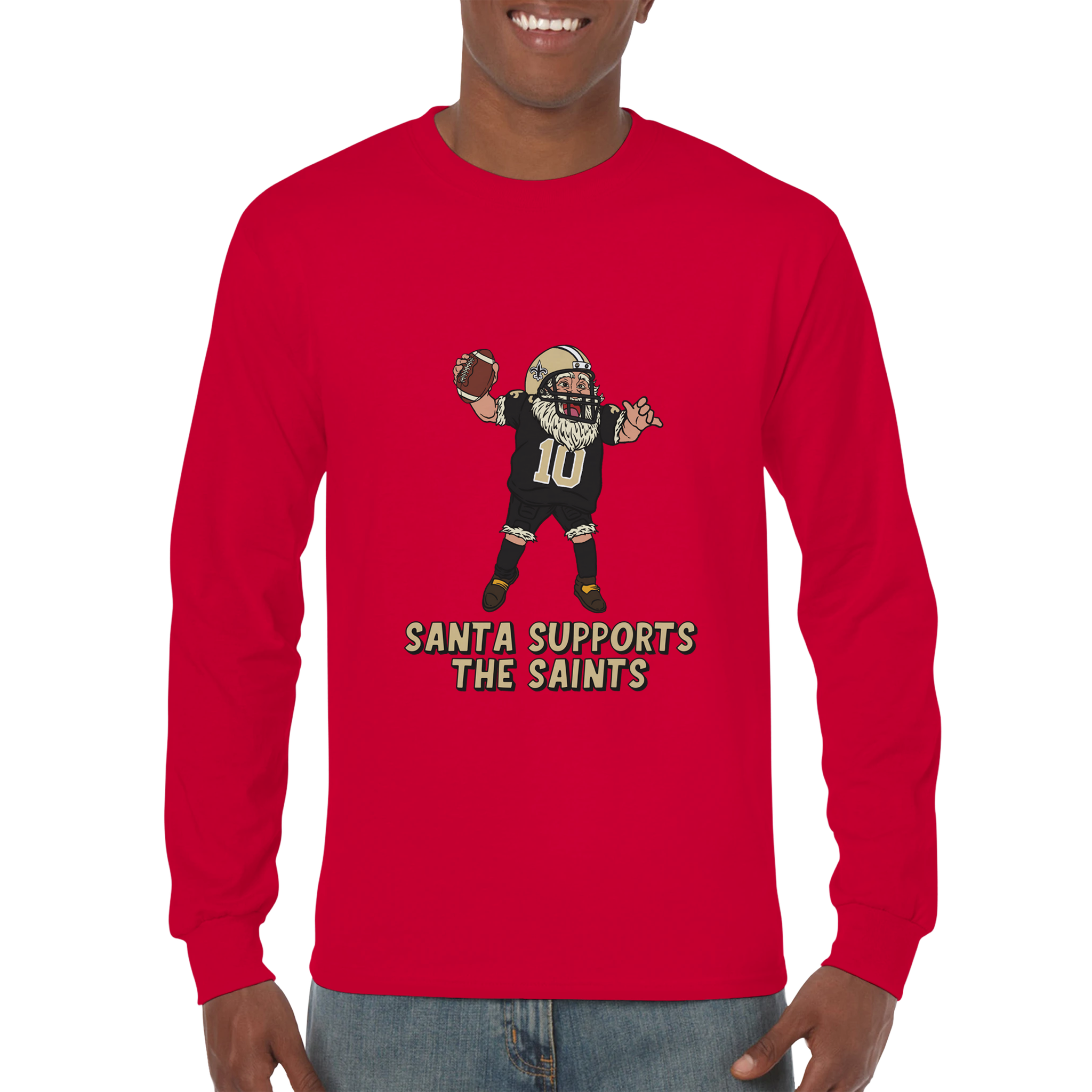 New Orleans Saints Unisex Longsleeve Santa T-shirt