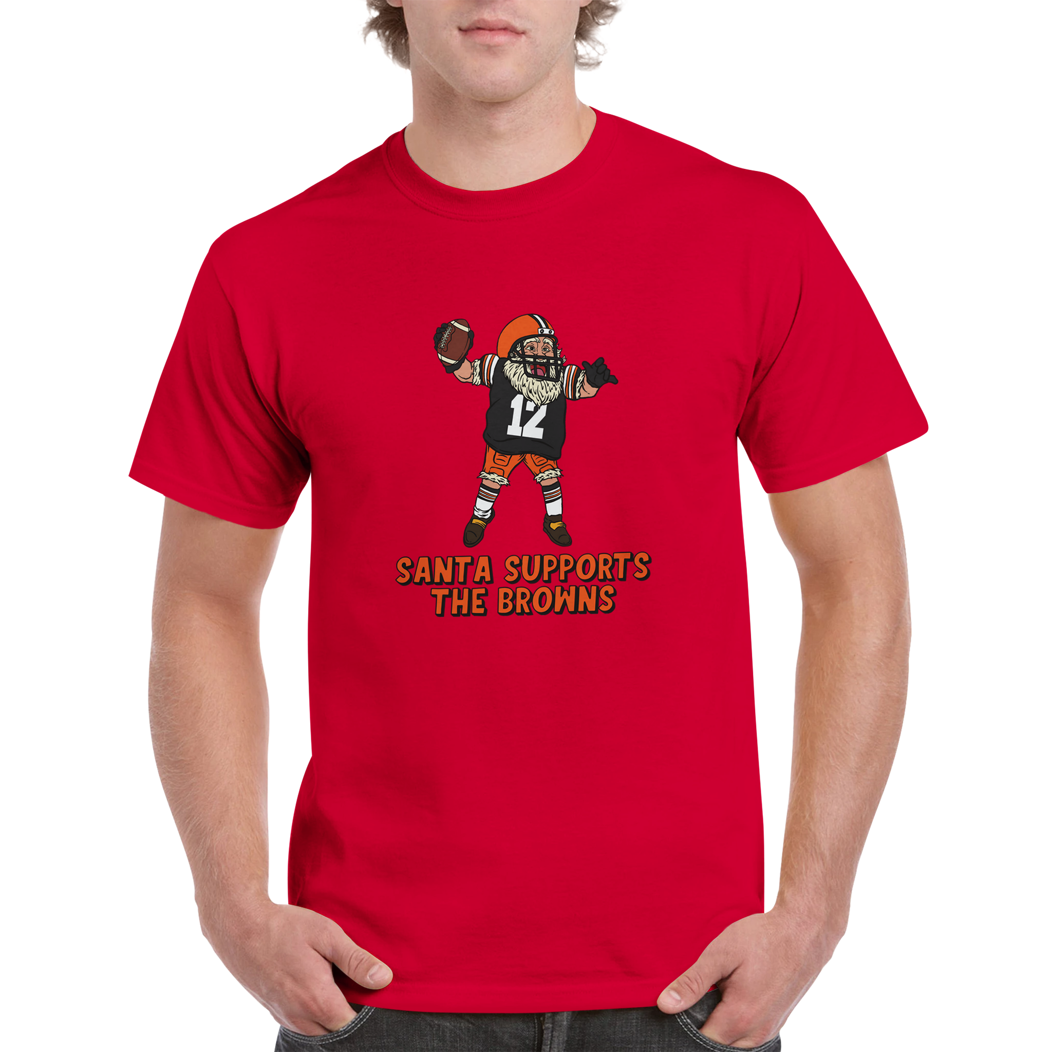 Cleveland Browns Unisex Crewneck Santa T-shirt