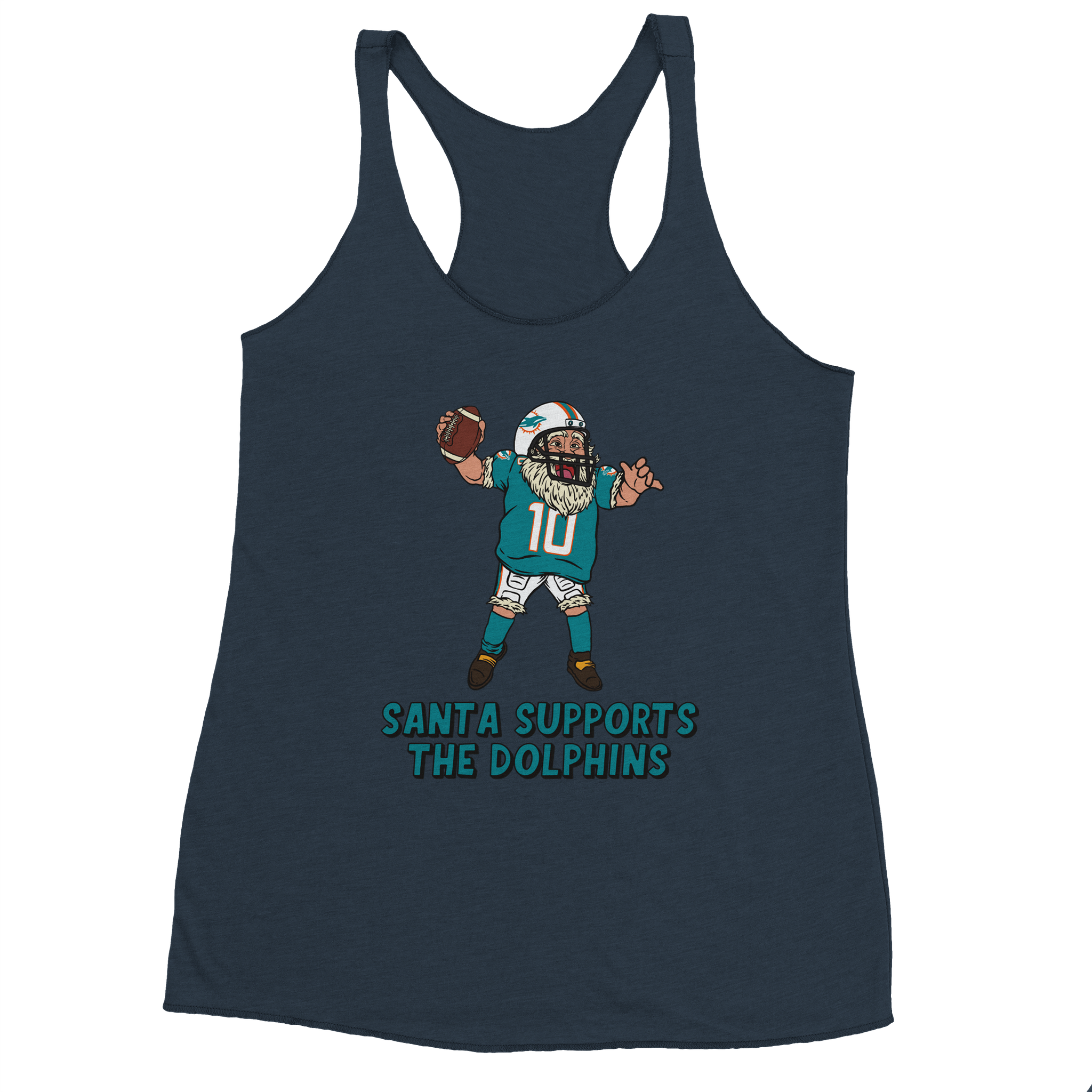 Miami Dolphins Women's Racerback Santa Tank Top