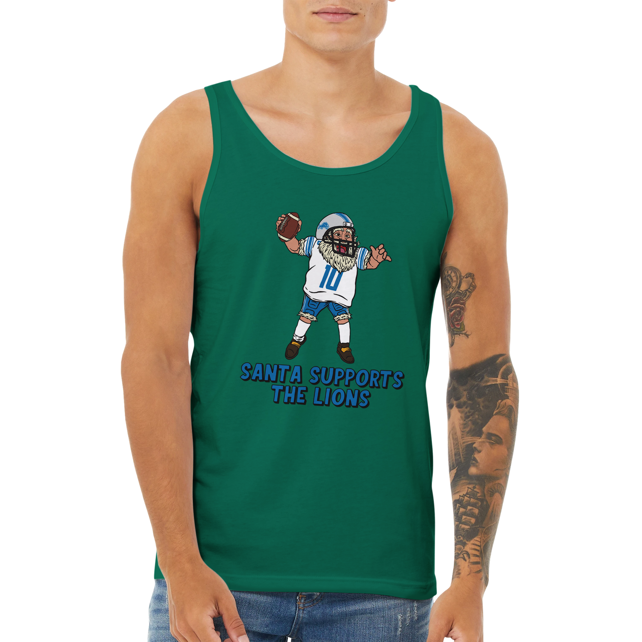 Detroit Lions Unisex Santa Tank Top