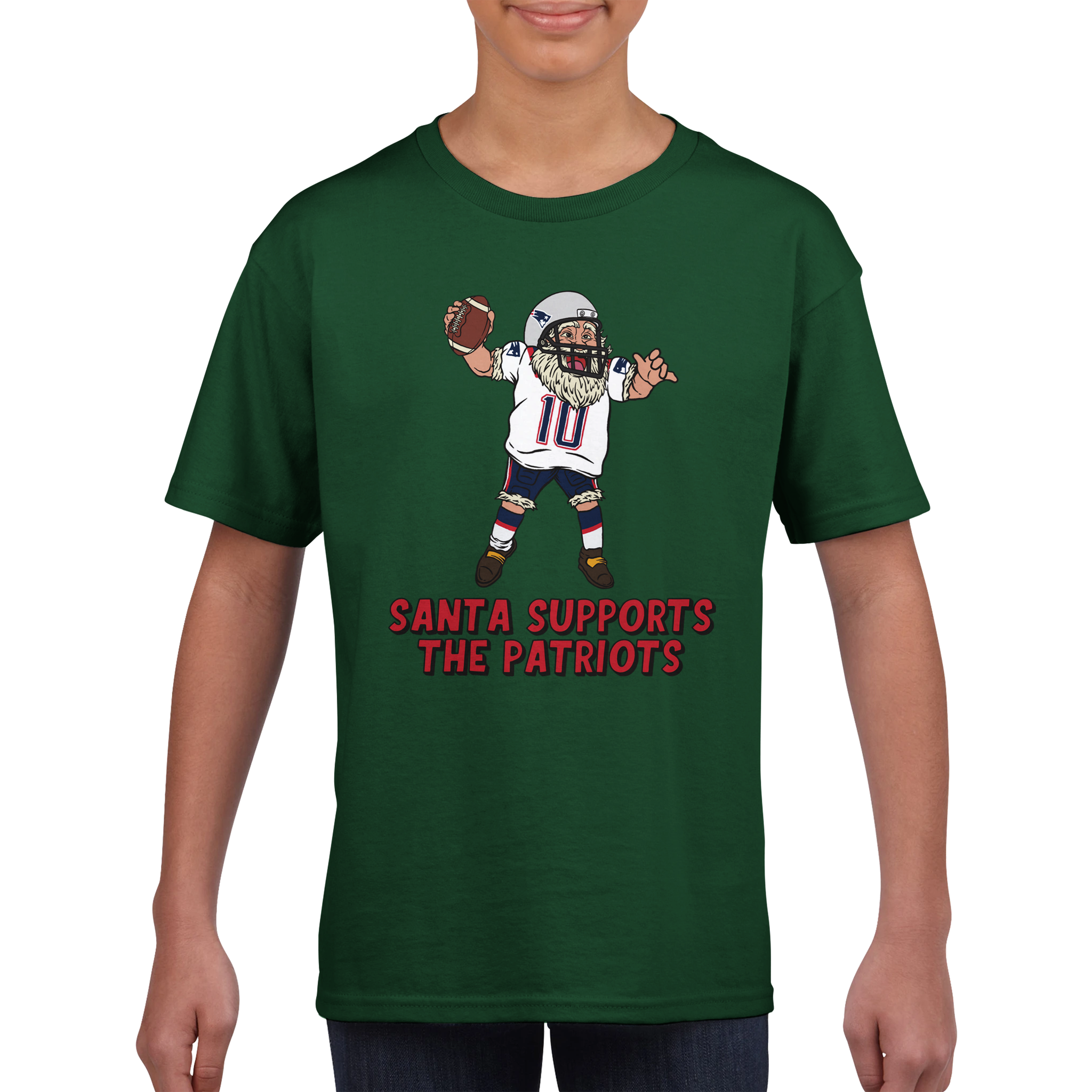 New England Patriots Kids Crewneck Santa T-shirt