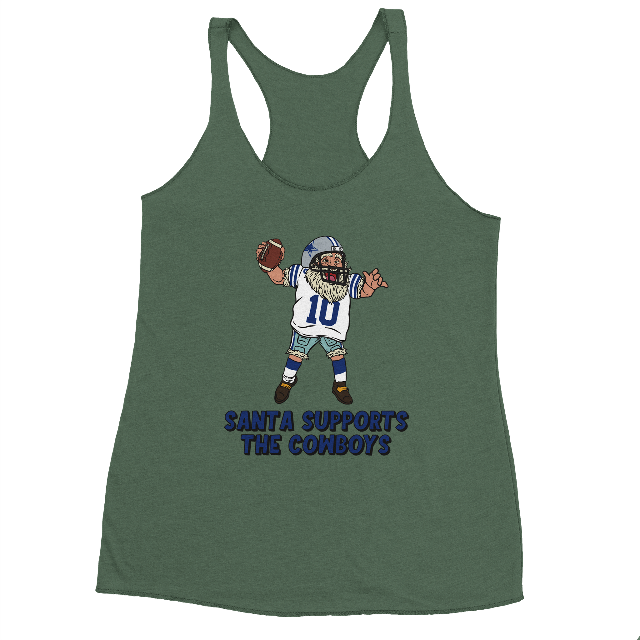 Dallas Cowboys Women's Racerback Santa Tank Top