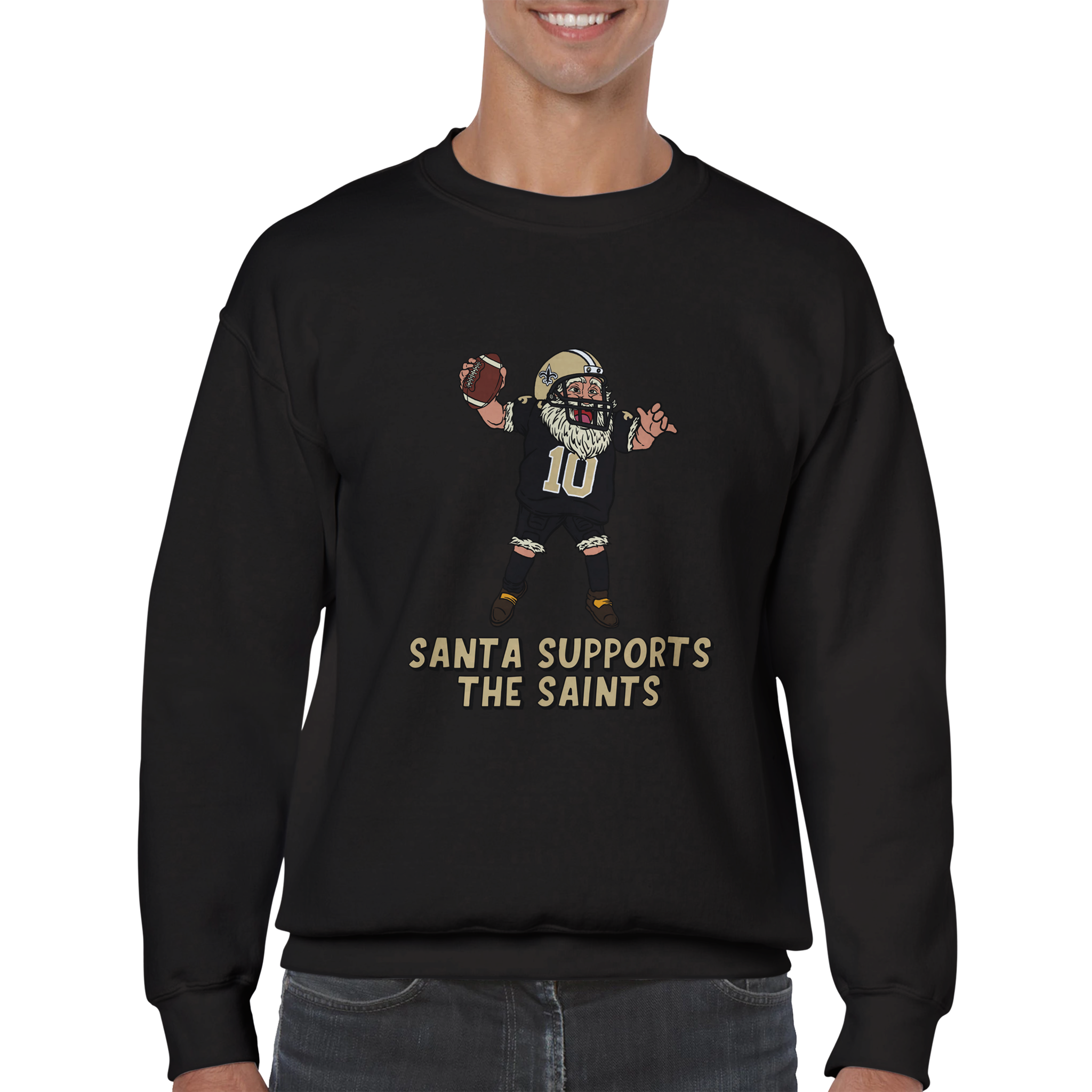 New Orleans Saints Unisex Crewneck Santa Sweatshirt