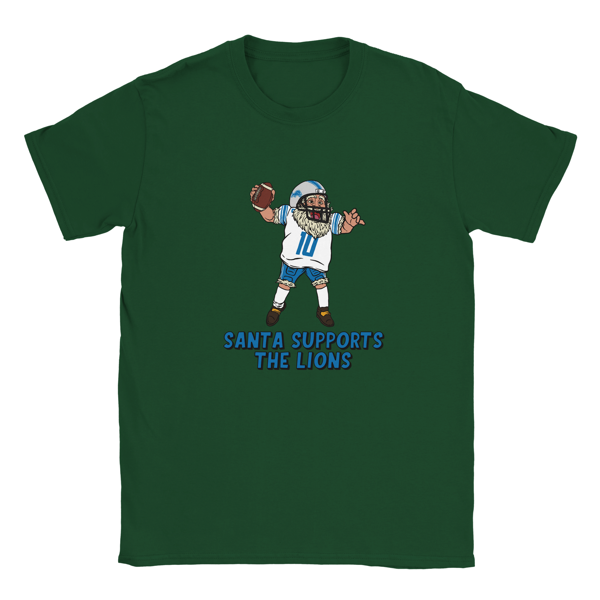 Detroit Lions Kids Crewneck Santa T-shirt