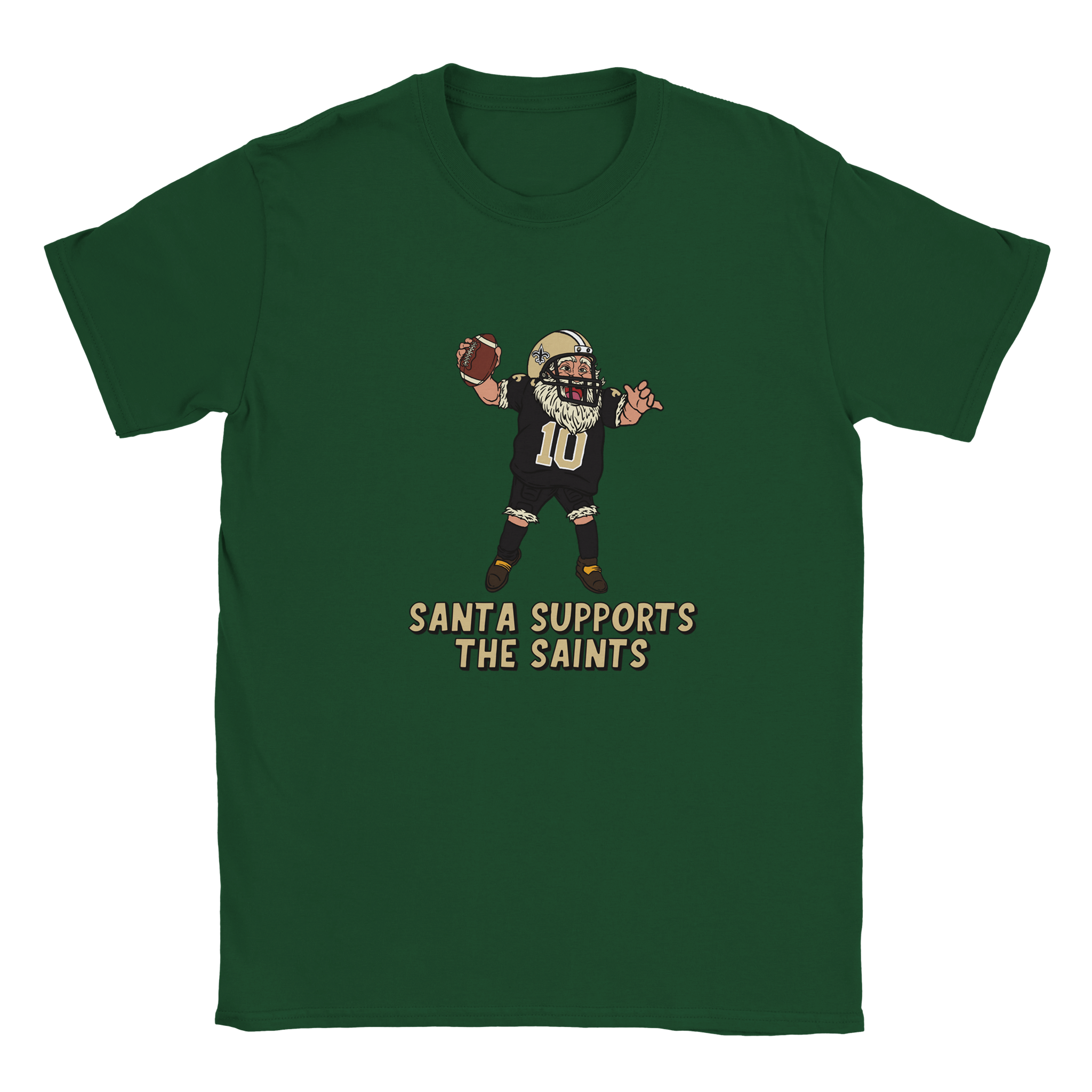 New Orleans Saints Kids Crewneck Santa T-shirt
