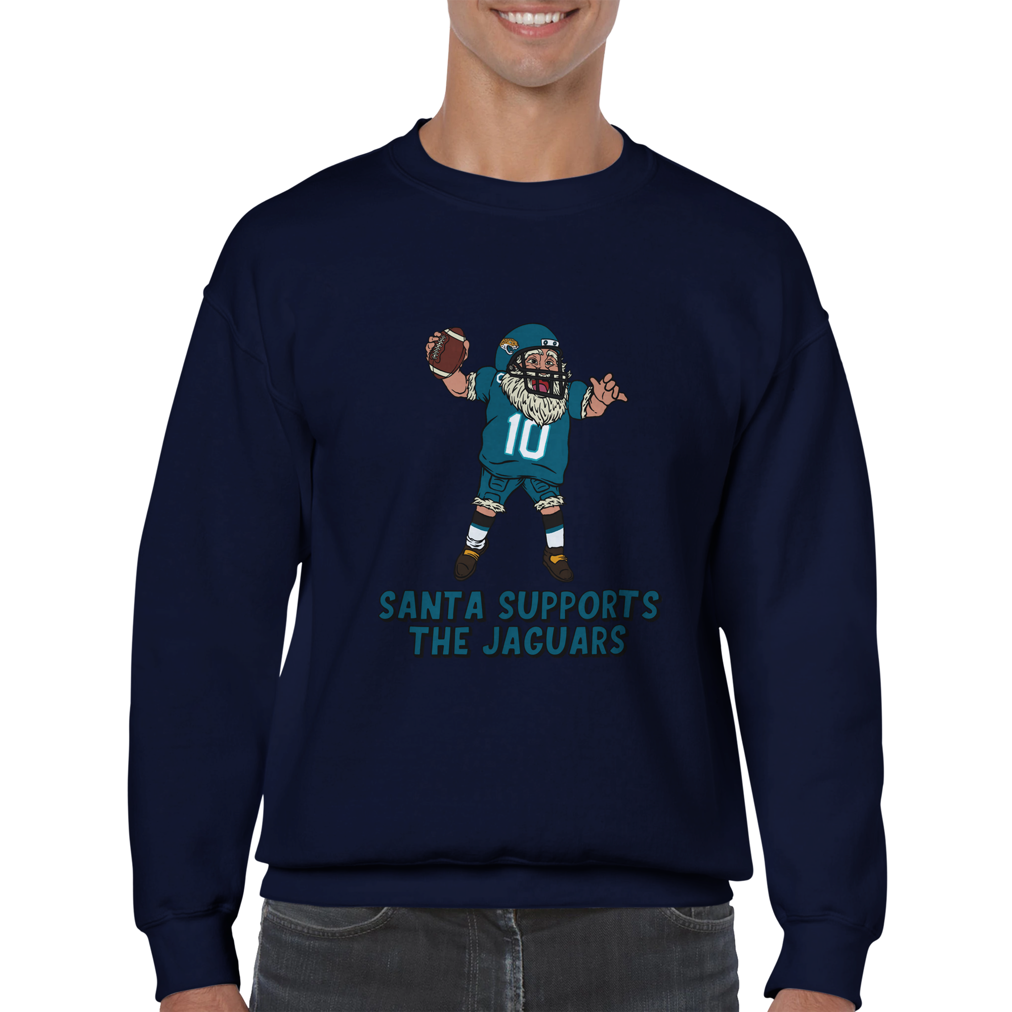 Jacksonville Jaguars Unisex Crewneck Santa Sweatshirt