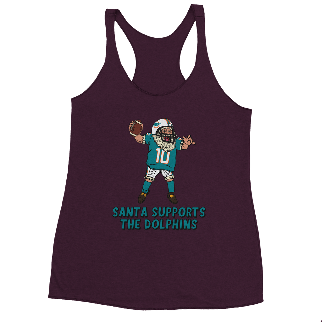 Miami Dolphins Women's Racerback Santa Tank Top