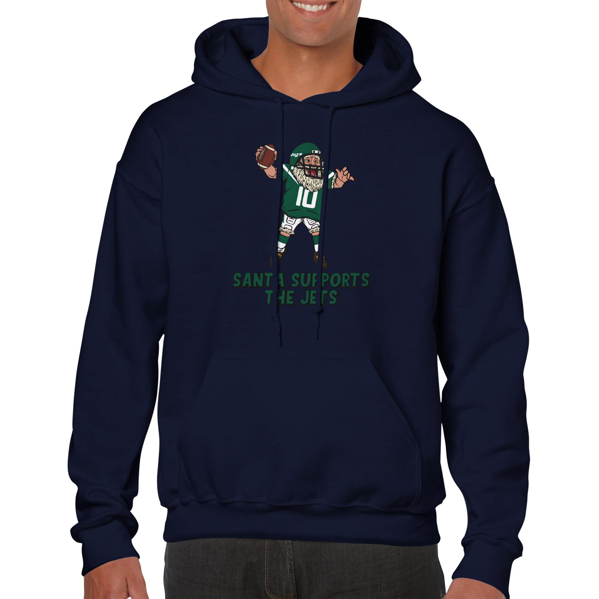 New York Jets Unisex Pullover Santa Hoodie
