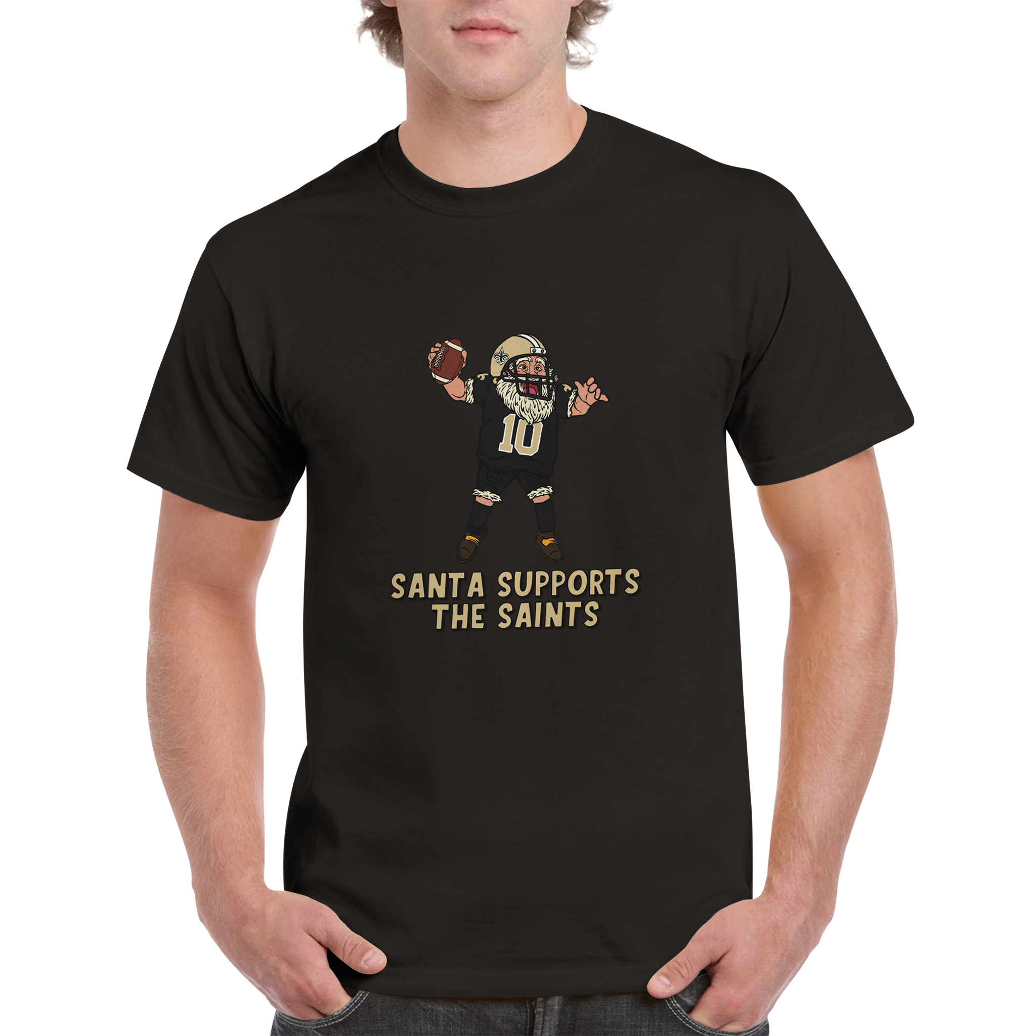 New Orleans Saints Unisex Crewneck Santa T-shirt
